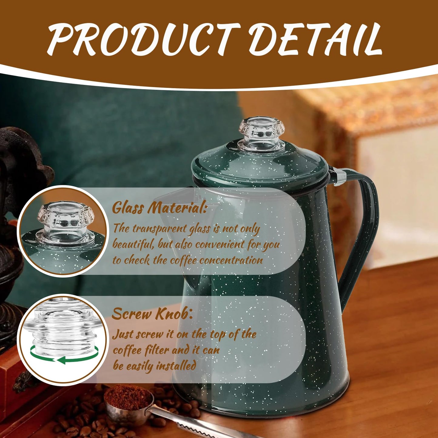 Ahuliao Percolador de café - Perculador de vidrio de repuesto para Coleman, Gsi, Eurolux, Stansport, Texsport - Filtro de café (4 unidades)
