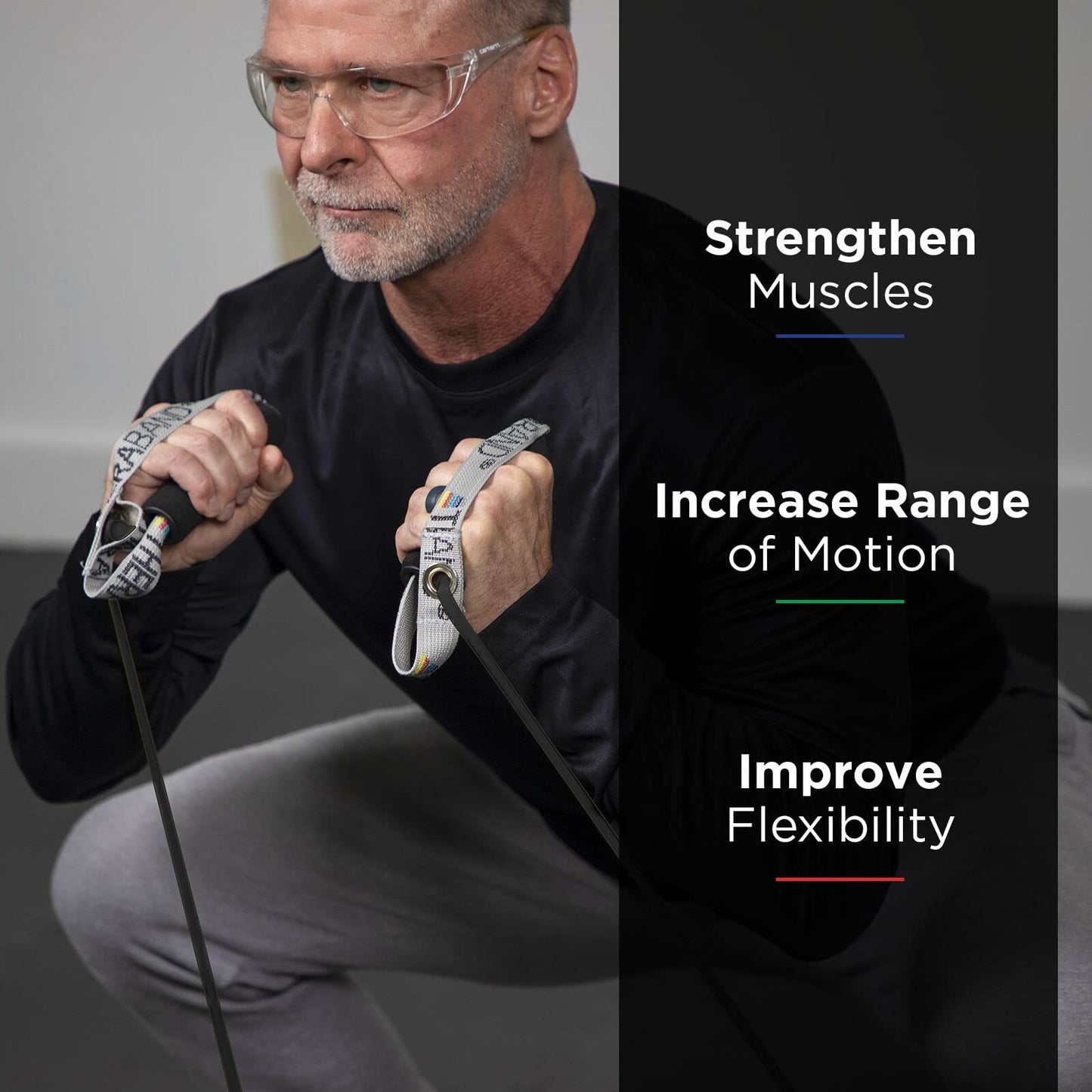 Tubos de Resistencia THERABAND Negro Profesional con Asas Suaves para Terapia Física y Pilates