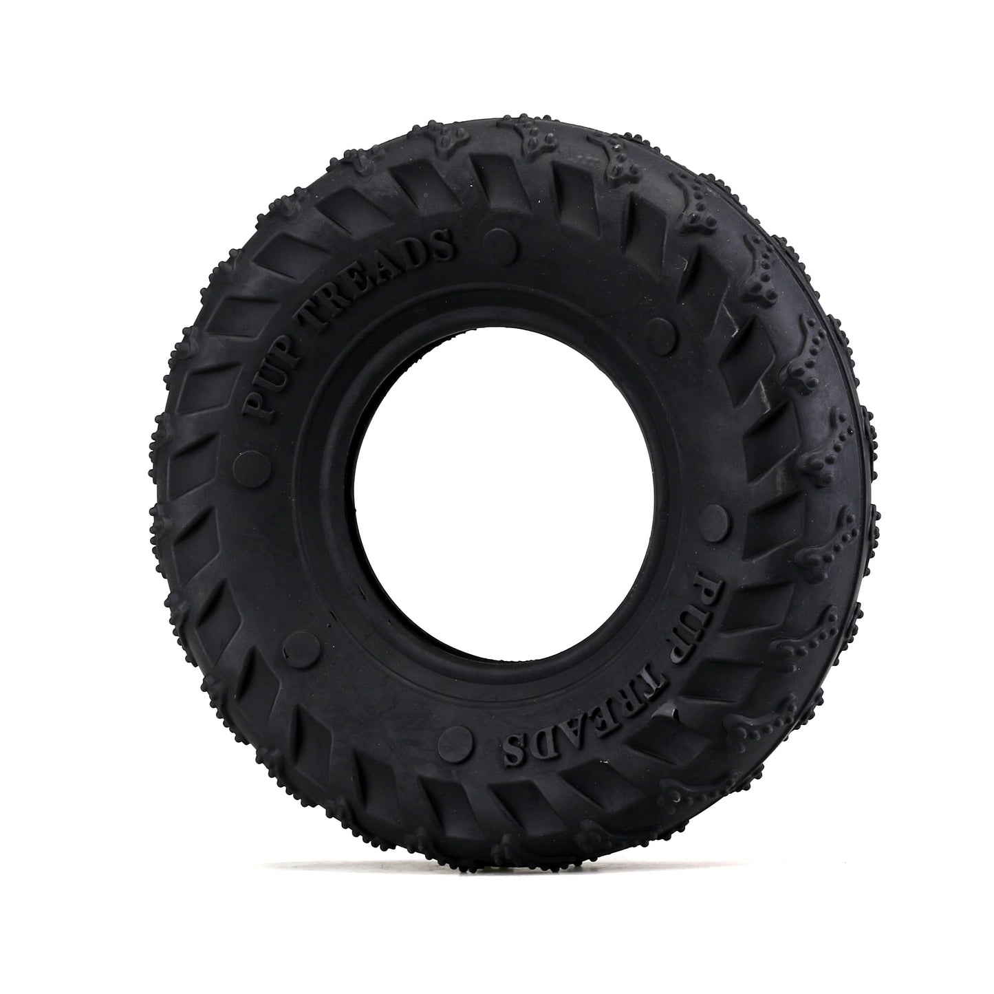 Friendly Pet Juguete Masticable con Forma De Neumático para Perros, Juguete De Caucho Natural para Buscar Y Jugar En Interiores Y Exteriores (Tamaño Mediano) Medio Negro