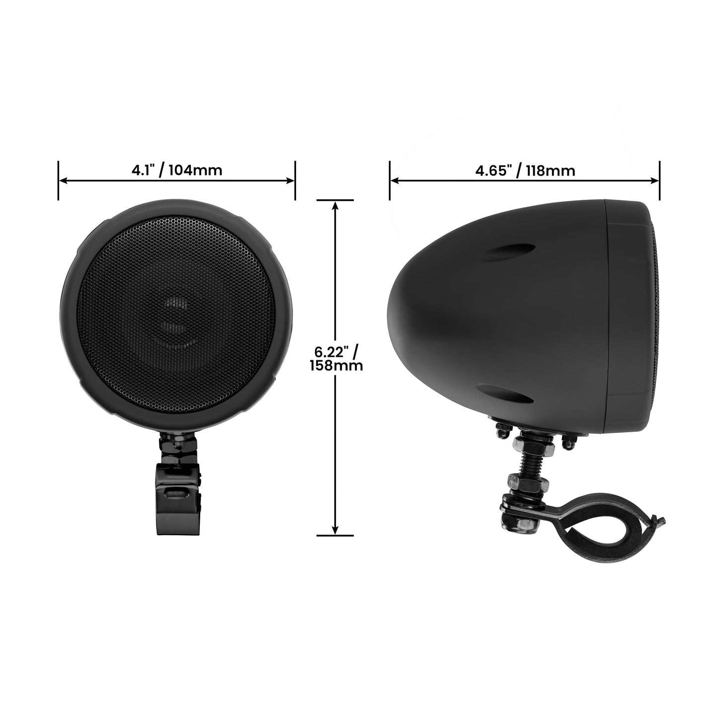 BOSS Audio MCBK425BA Motorcycle/ATV Sound System - Bluetooth, 3 Inch Speakers, Weatherproof, Aux Input, Volume Control