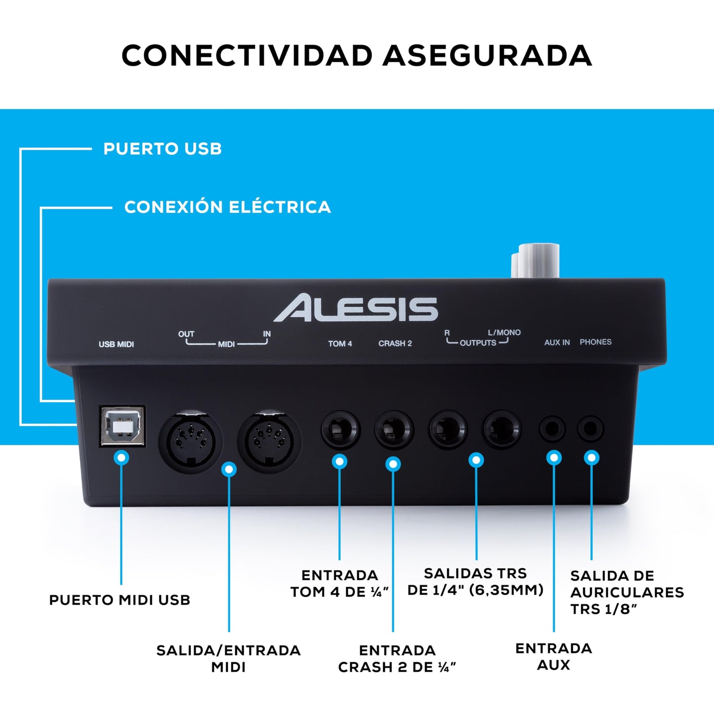 Alesis Command Mesh SE Kit - Set de Batería Electrónica, parches de malla doble zona, conexiones MIDI USB, 600 sonidos batería eléctrica y acústica