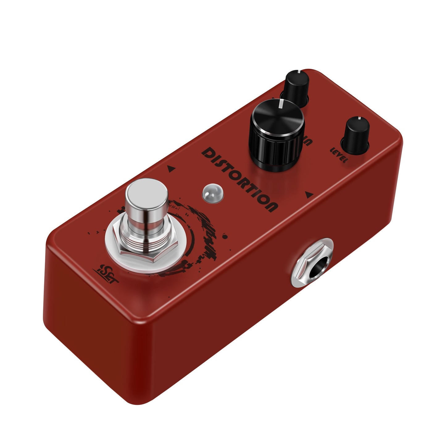 ISET Pedal de guitarra de distorsión Mini Pedal de efecto de guitarra individual para bajo de guitarra eléctrica Bypass verdadero