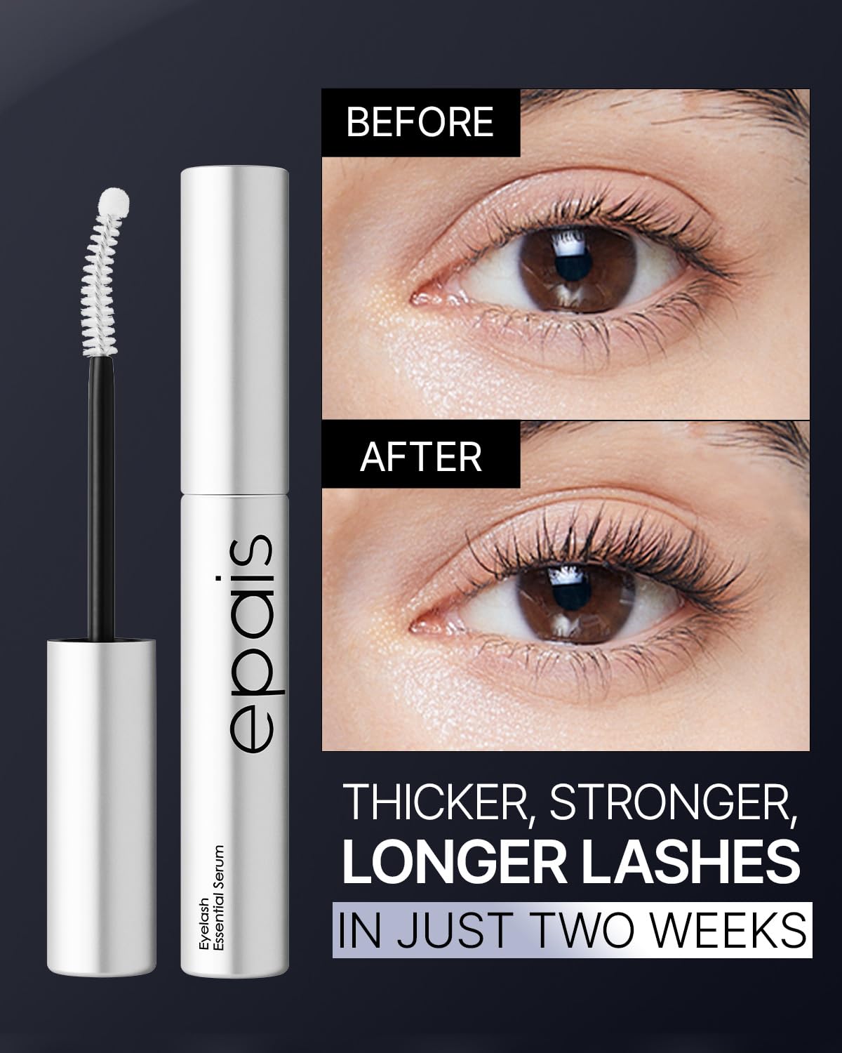 EPAIS Essential Eyelash Growth Serum, Jumbo Size 15ml/0.5fl.oz - Safe & Gentle Lashes Care, Nutrient Formula for Longer, Fuller, Thicker in 2 Weeks, Peptides, Biotin, Non-Prostaglandin, Paraben-Free
