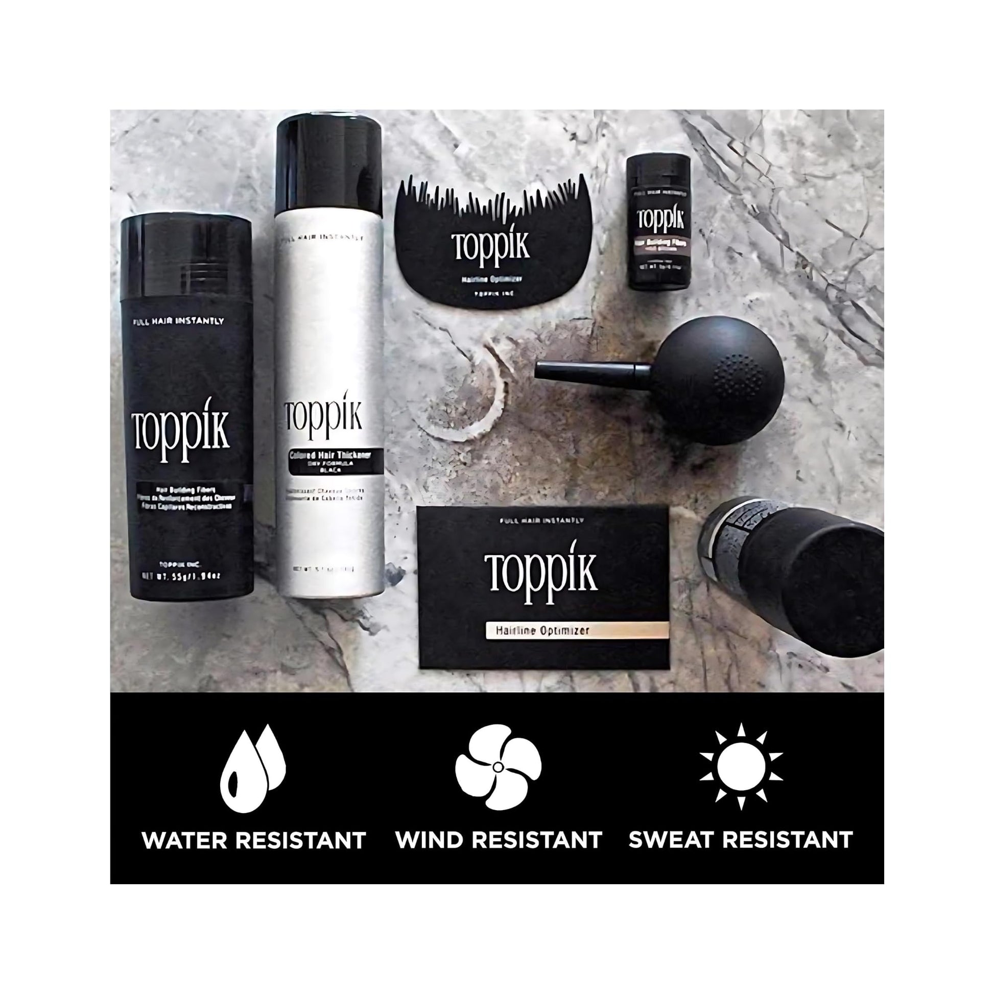 TOPPIK Hair Building Fibers, Black, 1.94 oz.