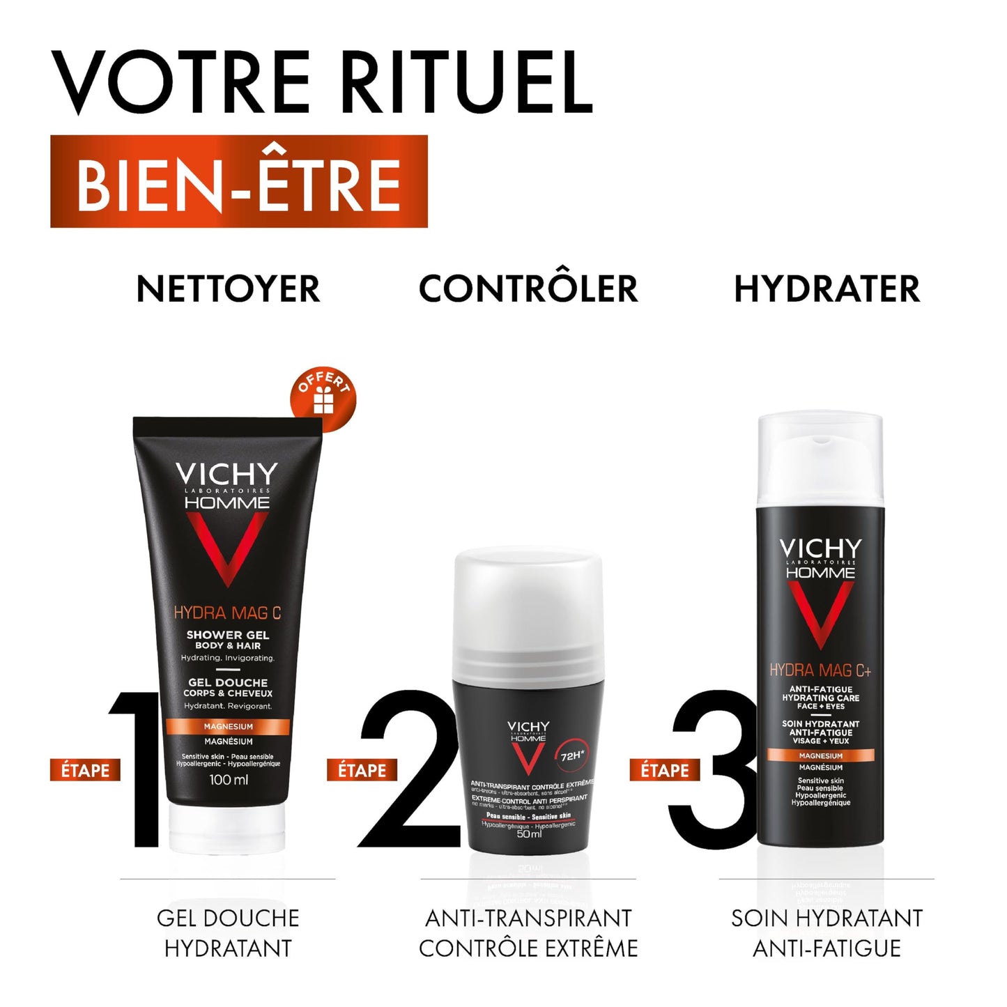 Tratamiento Hidratante Facial Hydra Mag C+ Vichy Homme 50ml