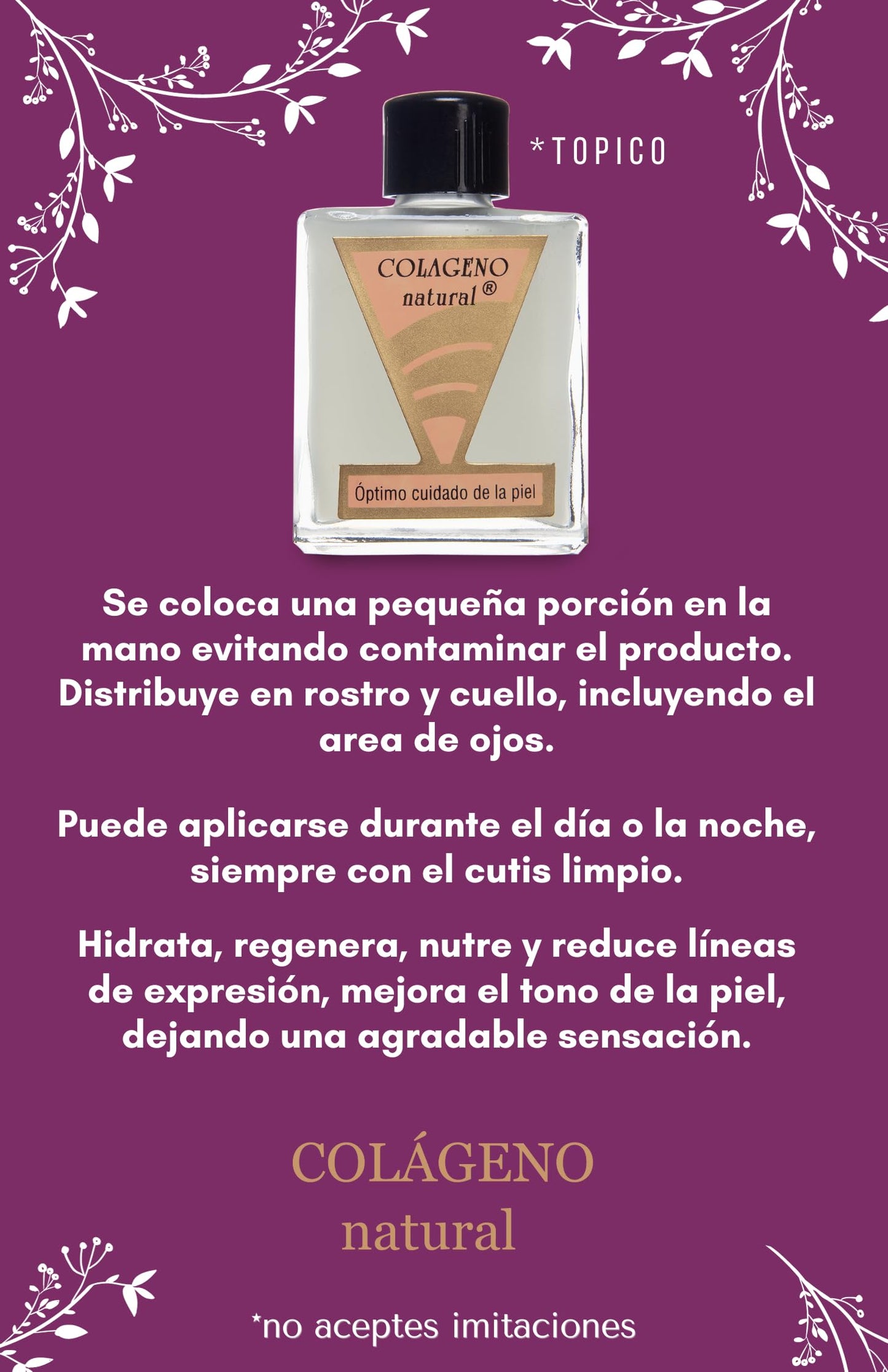 Colágeno natural - óptimo cuidado de la piel - serum de uso tópico, cuidado de la piel y prevención de arrugas