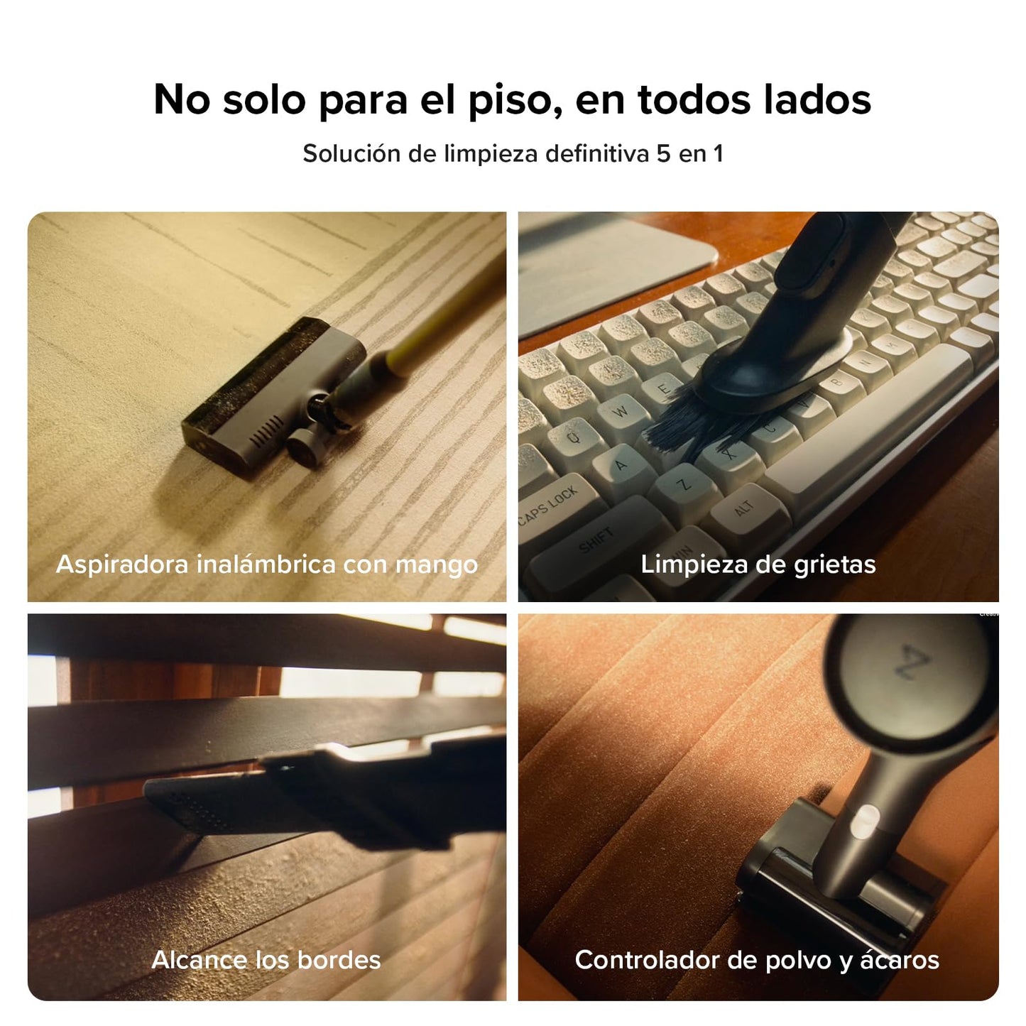 Aspiradora Roborock F25 Combo Blanco Inalámbrica 5 en 1 Multisuperficie para Suciedad Seca y Húmeda