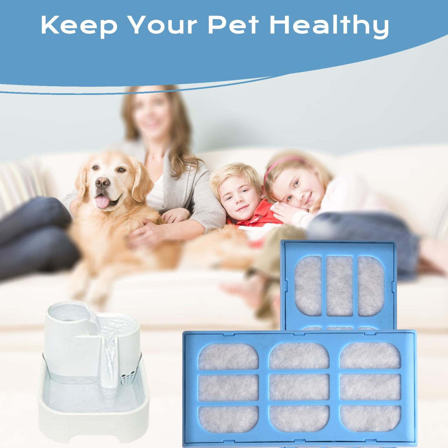 Filtro de fuente de agua para gatos, paquete de 12 compatibles con cartuchos de repuesto para mascotas Cat Dog Mate