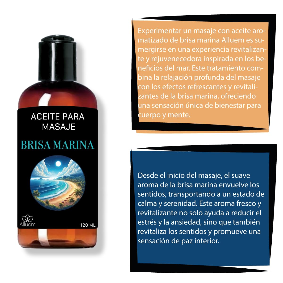 Aceite de Masajes Alluem Brisa Marina 120 ml Relajante