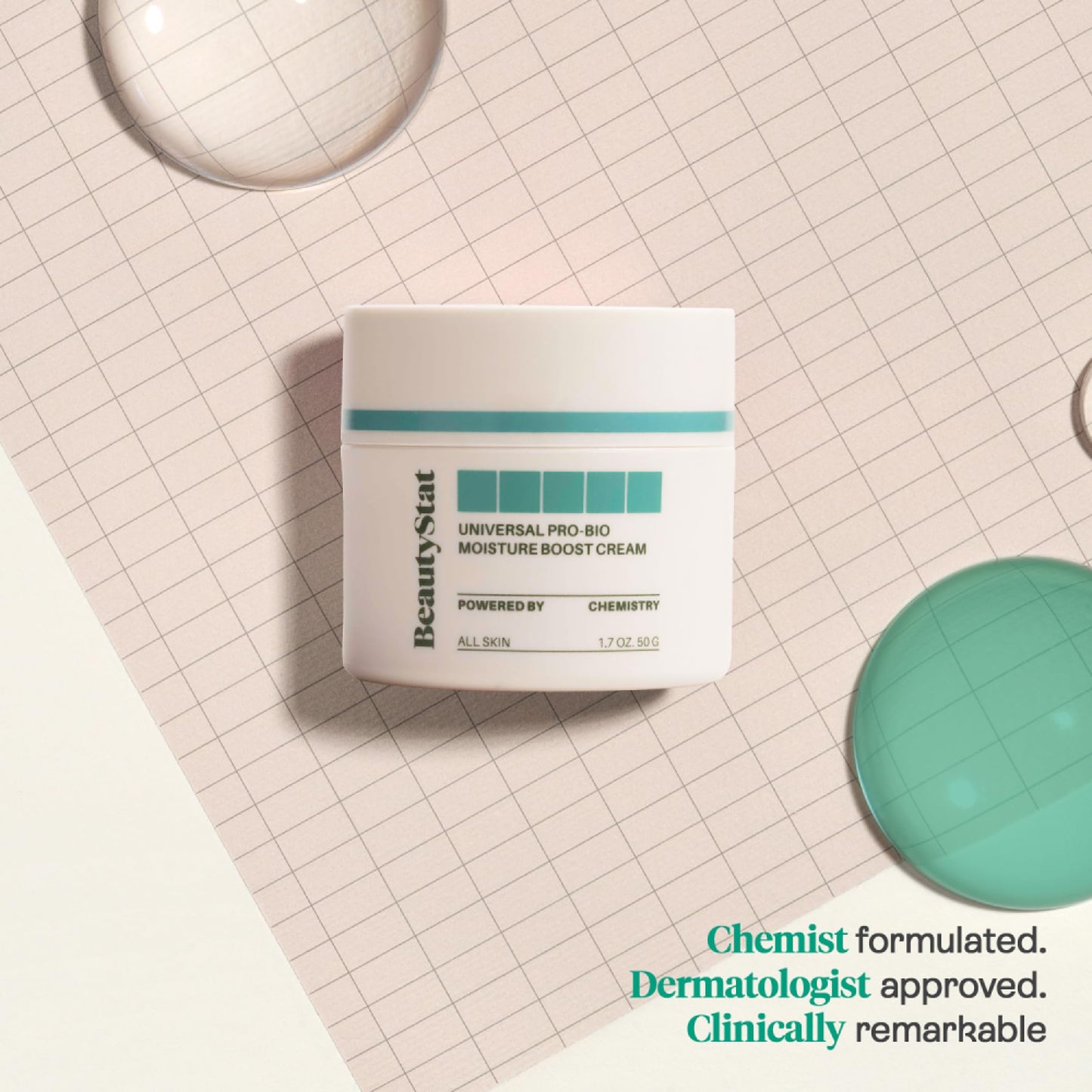 BeautyStat Cosmetics Universal Pro-Bio Moisture Boost Cream, Hidratante de la piel facial con ácido hialurónico, antienvejecimiento natural, antiarrugas, 1.7 oz.