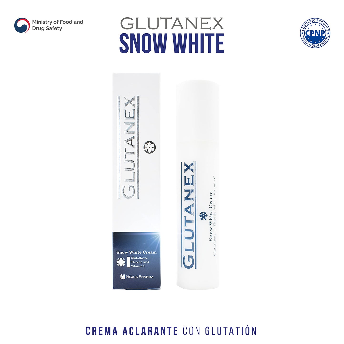 Glutanex™ Snow White CREMA ACLARANTE/Aclaramiento Instantáneo, Antioxidación, Despigmentación, Hidratación, Reducción Sebácea/De Corea del Sur