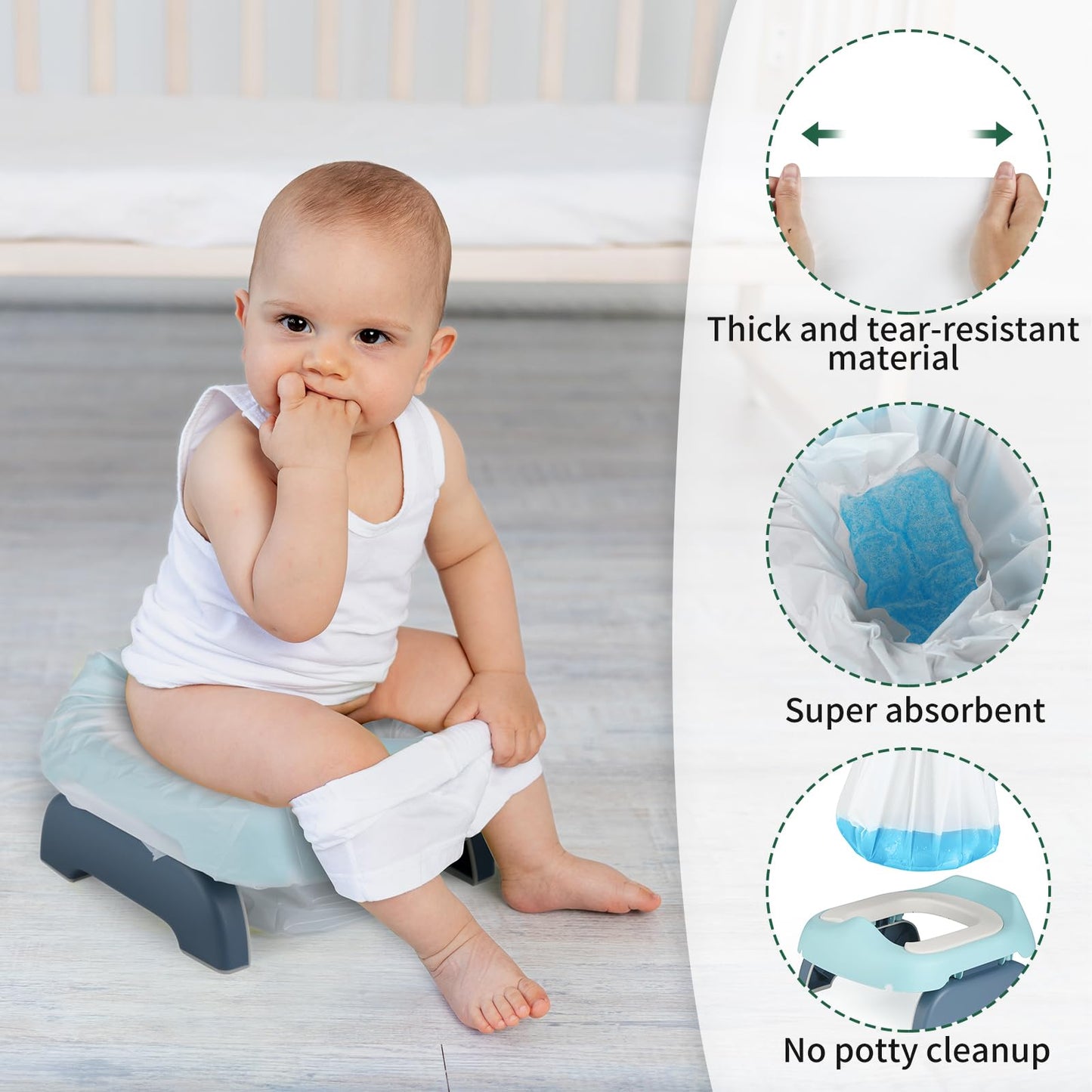 Forros Desechables Para Orinal Portátil OXO Tot Paquete de 36 Bolsas de Repuesto con Almohadillas Súper Absorbentes para Niños Pequeños