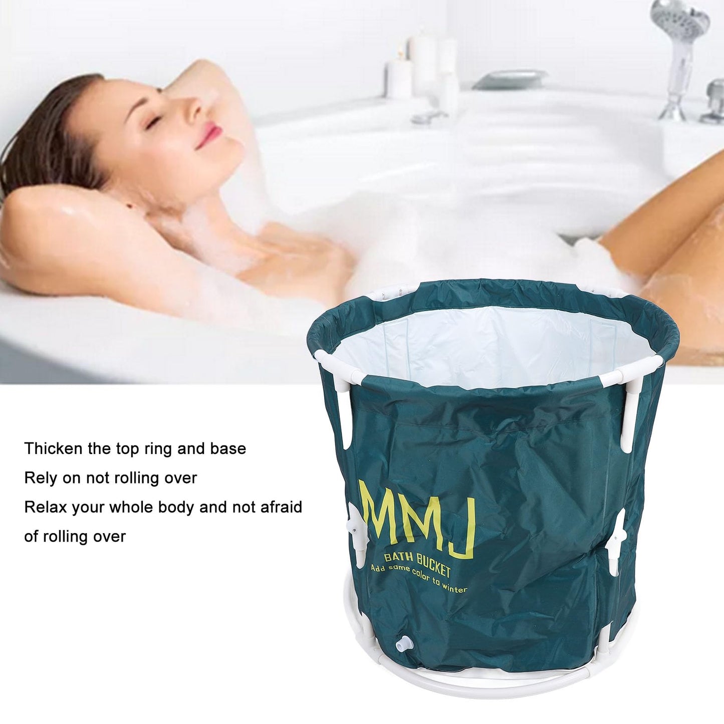 Bañera Plegable Portátil, Bañera Japonesa con Cojín, Bañera De SPA Plegable para Baño para Adultos, Niños Y Niñas, Baño De Hielo Caliente Al Aire Libre/Interior (Verde oscuro)