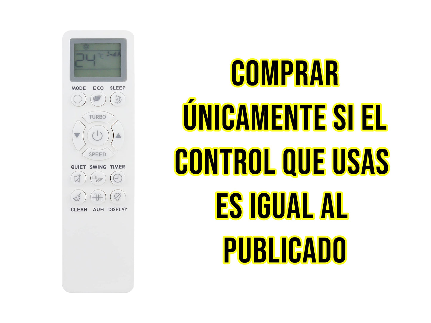 CONTROL EXPERT Control Remoto Mirage Minisplit Aire Acondicionado Modelos NEX UVC Inverter