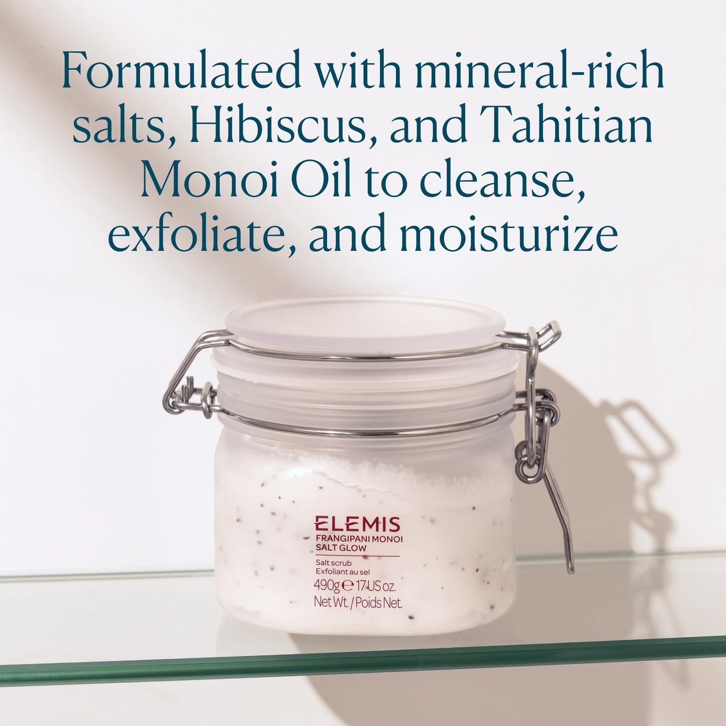 ELEMIS Frangipani Monoi Salt Glow, Skin Softening Salt Body Scrub, 17.0 fl. oz.