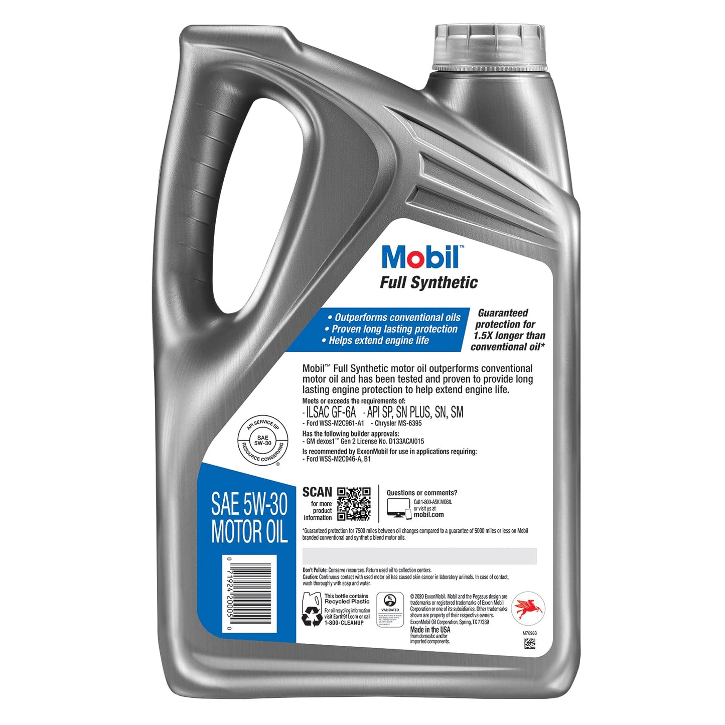 Aceite de Motor Sintético Mobil 5W-30 5 Cuartos