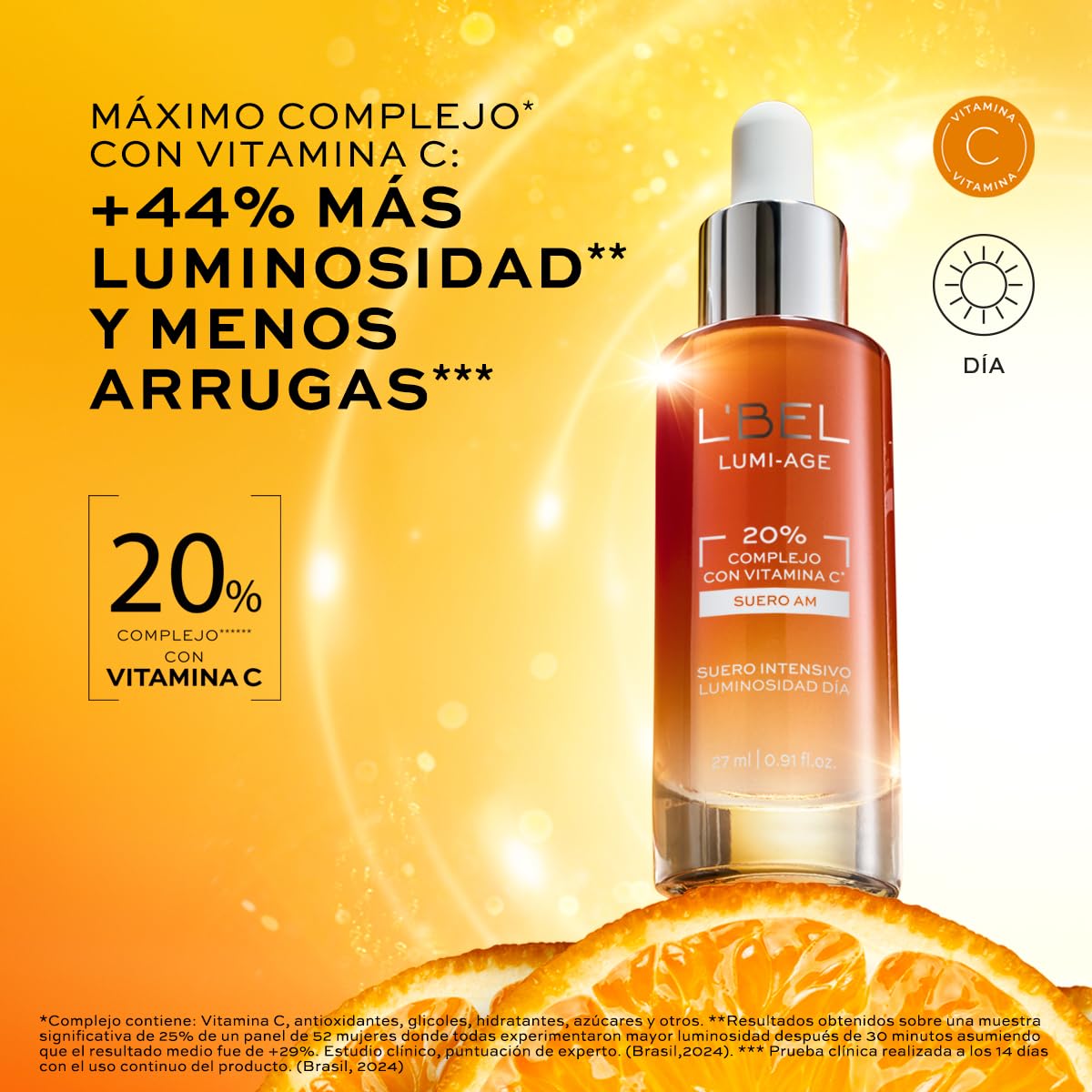 Sérum Vitamina C L'BEL Lumi-Age 27 ml Intensivo Luminoso para Día