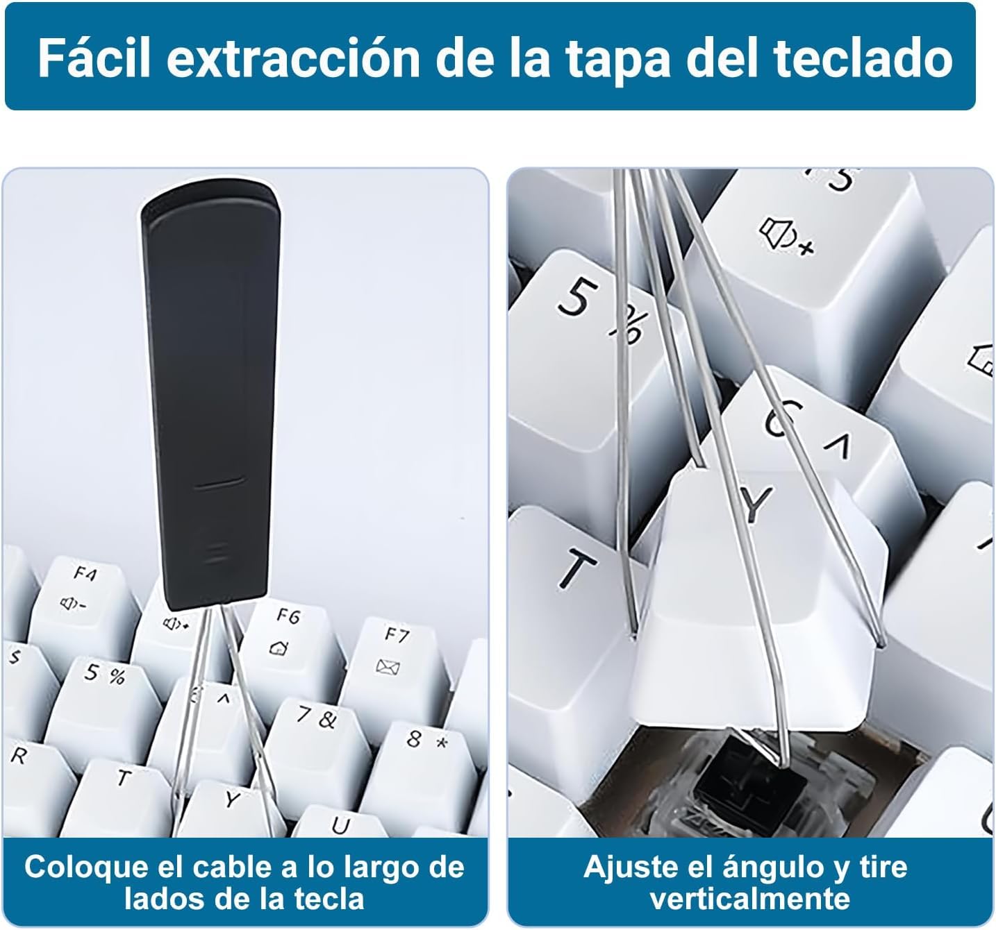 OSALOLO 8 Piezas Extractor De Teclas Extractor De Teclas de Metal Acero Inoxidable Removedor De Teclado con Cepillo para Teclado Herramienta Imprescindible para Teclado y Limpieza del Hogar, Negro