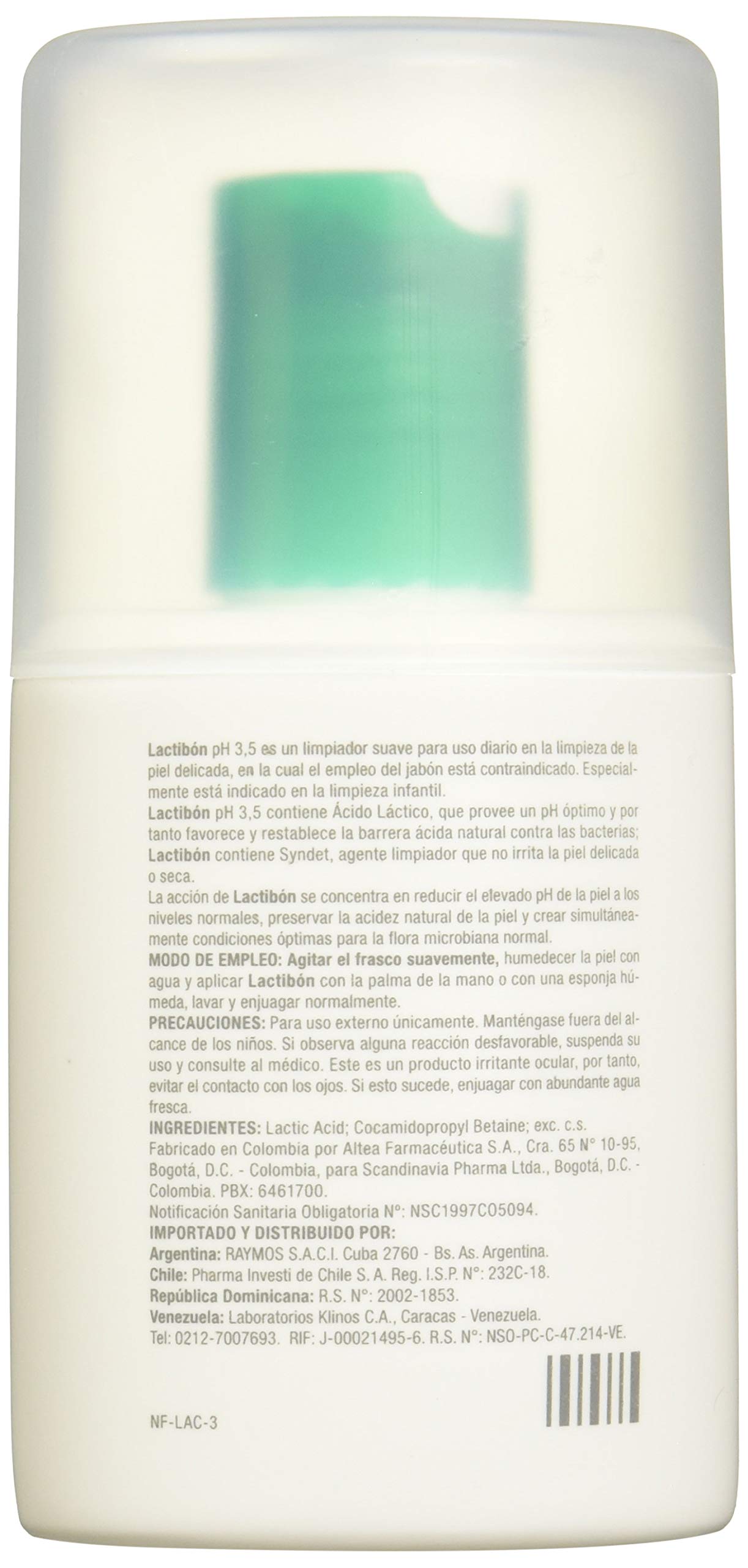 Lactibón Loción | locion corporal | Dermolimpiador facial | restaudaror barrera ácida natural | Ácido Láctico USP 1,1% | frasco con 120ml