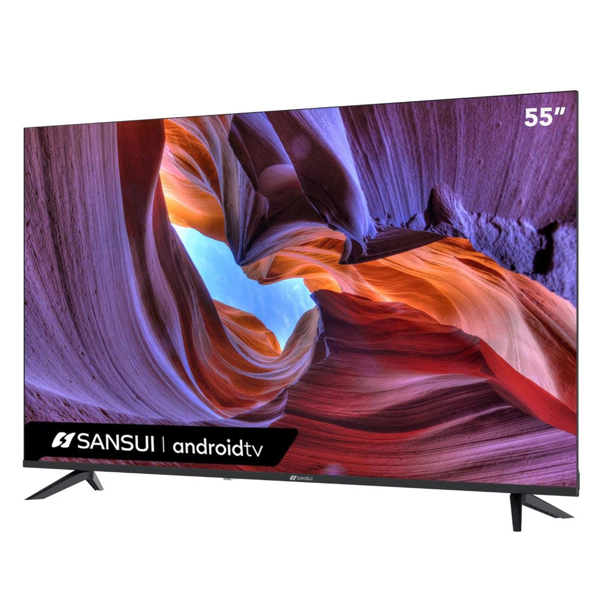 SANSUI Android TV Google Assistant, Control de Voz (55" WiFi UHD 4K)