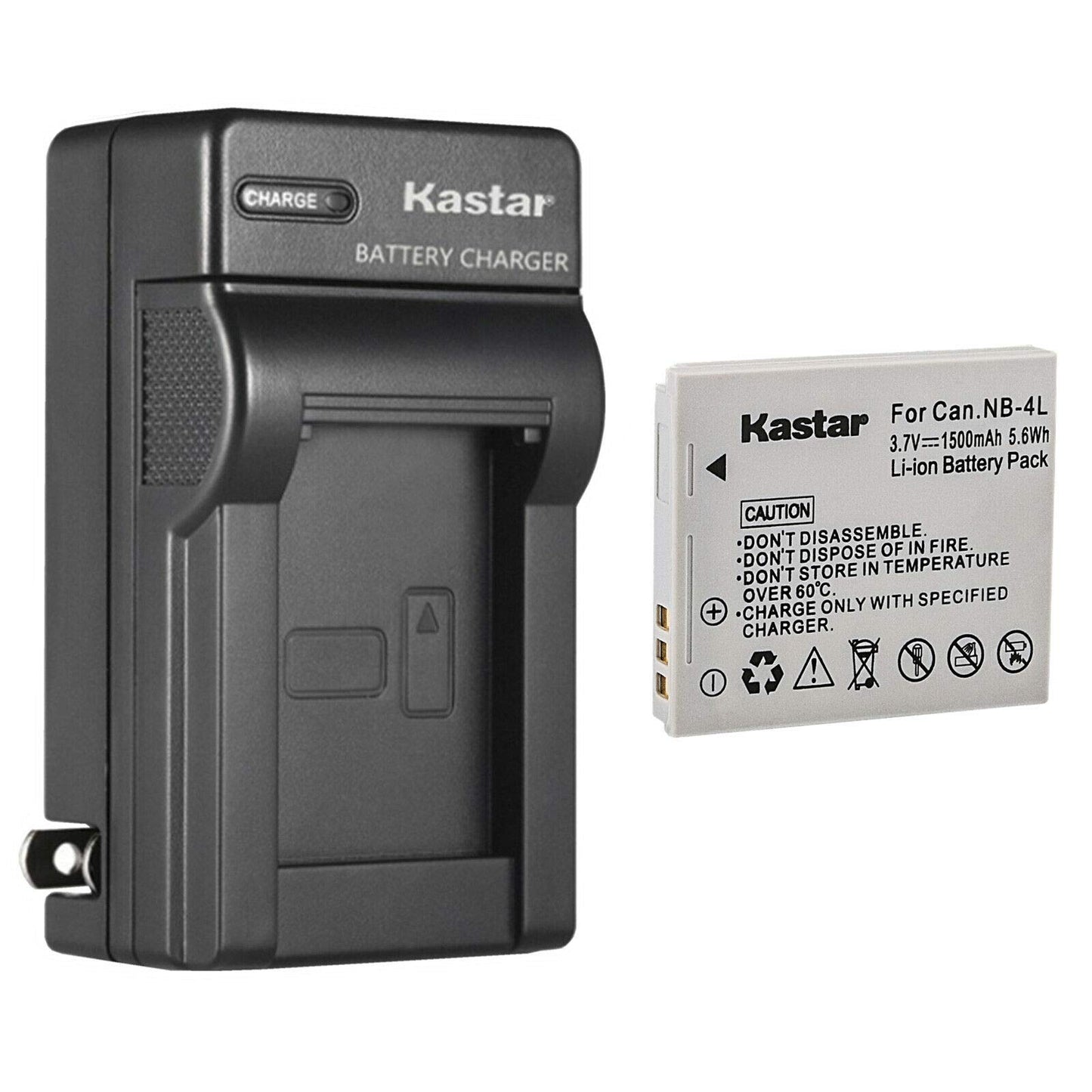 Kastar 1 paquete de batería y cargador de pared de CA de repuesto para Canon PowerShot SD430, PowerShot SD450, PowerShot SD600, PowerShot SD630, PowerShot SD750, PowerShot SD780 IS, PowerShot SD940 IS
