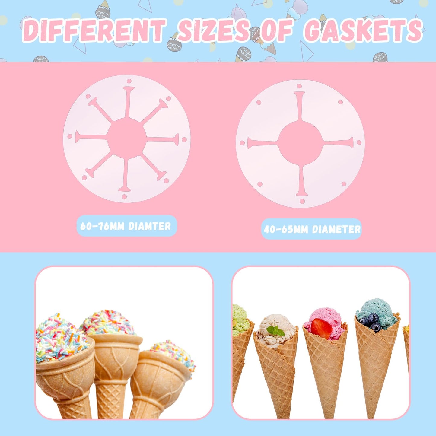 Dispensador de Conos de Helado Tioncy 16 Pulgadas x 3 Pulgadas de Diámetro con Soporte para Montes en Pared