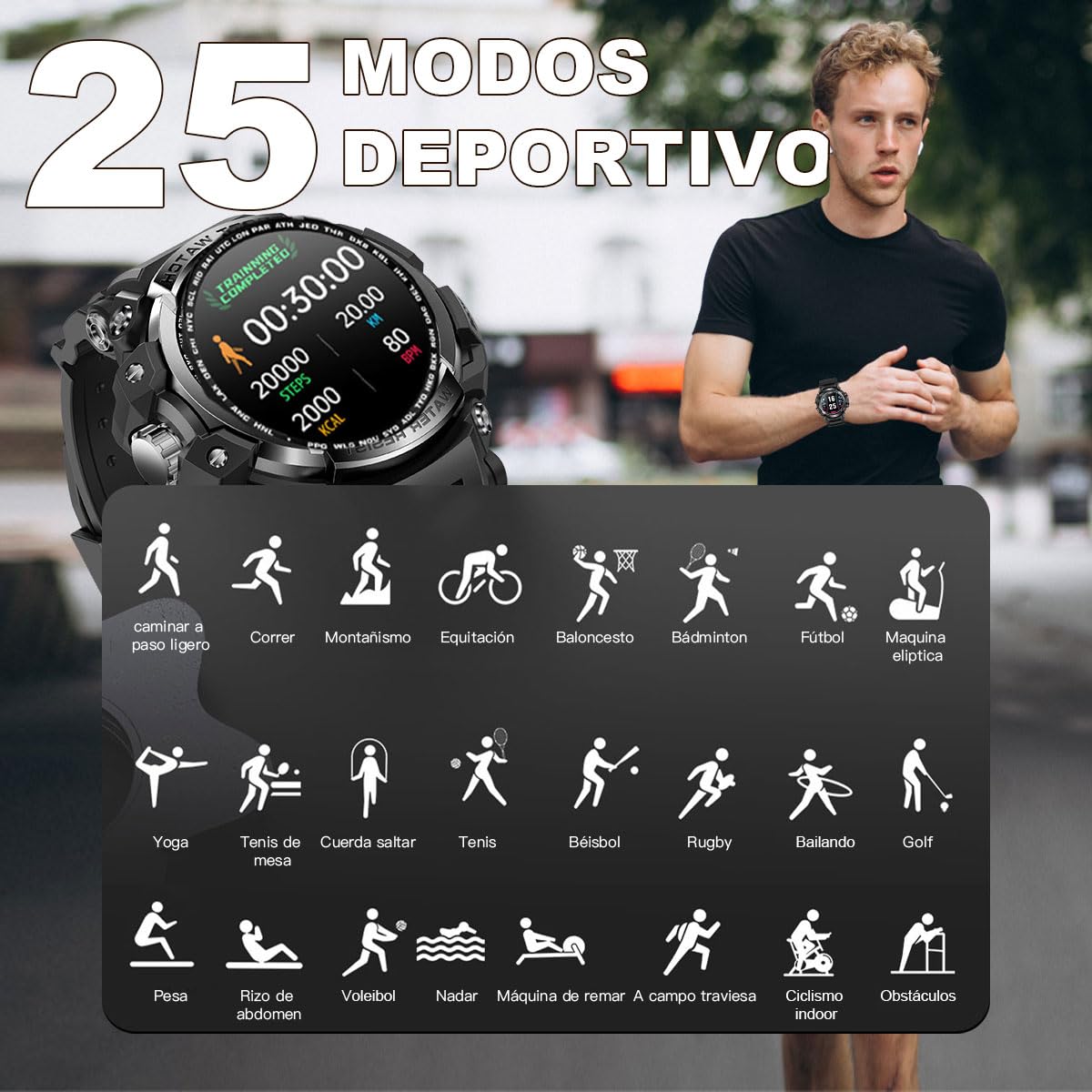 EASYTAO Smartwatch de Natación Impermeable IPX68, Reloj Inteligente de Llamada Bluetooth, Pantallas HD(360 * 360) con Monitor de Frecuencia Cardíaca/Oxígeno en Sangre/Presión Arterial, GPS