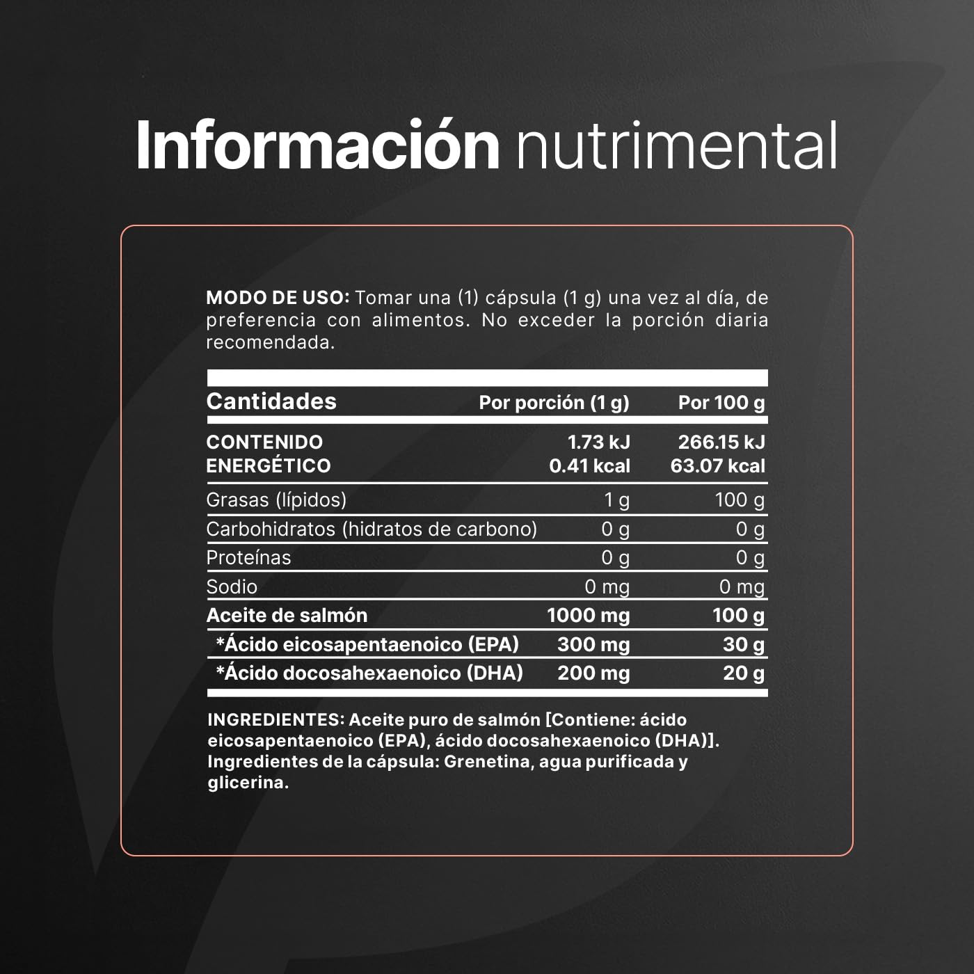B Life Omega 3 | Aceite Puro de Salmón | 100 Cápsulas con 1000 mg por porción | EPA y DHA | Ingredientes Naturales | Omega 3 Salmon Oil.