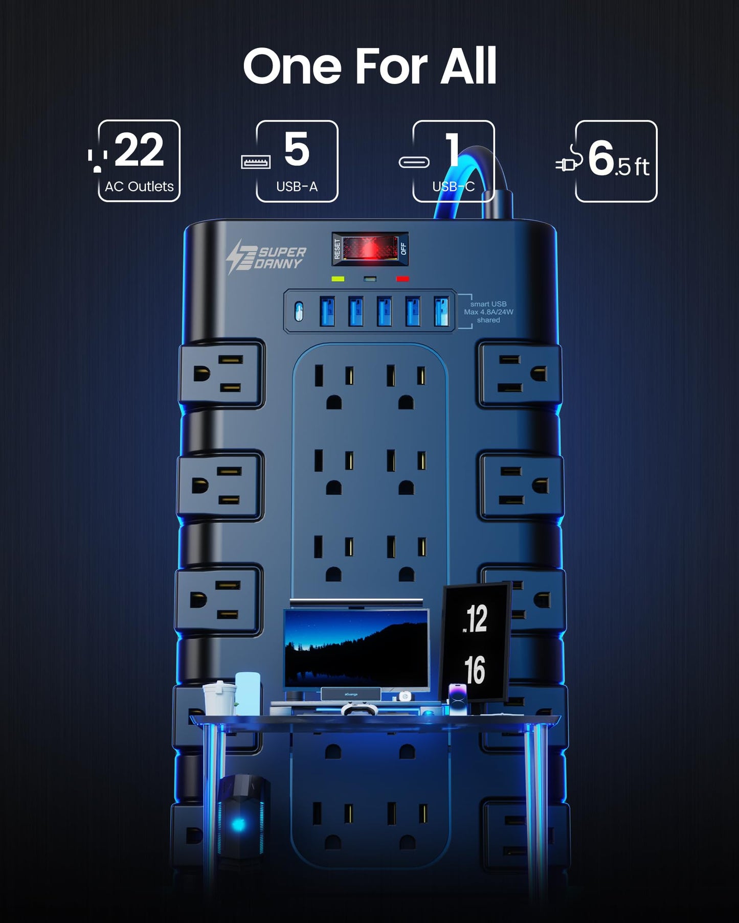 SUPERDANNY SDBKps22AC6USB-us