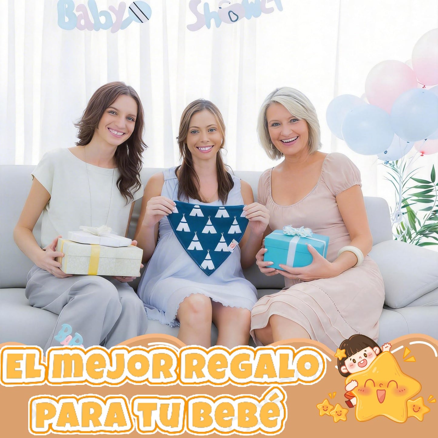 Baberos Impermeables para Bebe,8 pcs Bandanas Recien Nacido de Puro Algodón,Baberos para la Dentición para Recién Nacidos y Niños de 0 a 36 Meses Dentición y Babeo