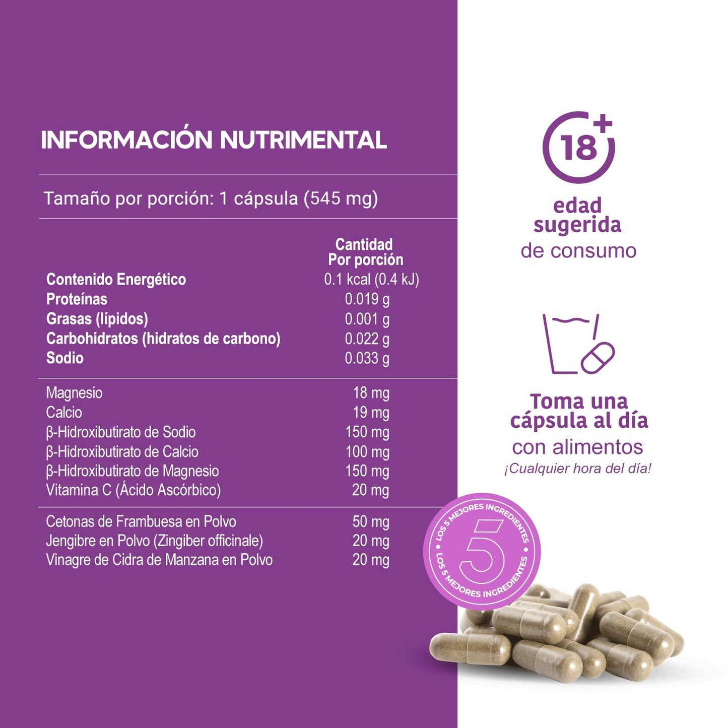 LIFEED KETO | Suplemento con Cetonas de Frambuesa, BHB y Vinagre de Manzana | Multivitamínico Keto con Jengibre y Vitamina C para Hombres y Mujeres | 120 Cápsulas para 120 Días, 1 Cápsula al Día