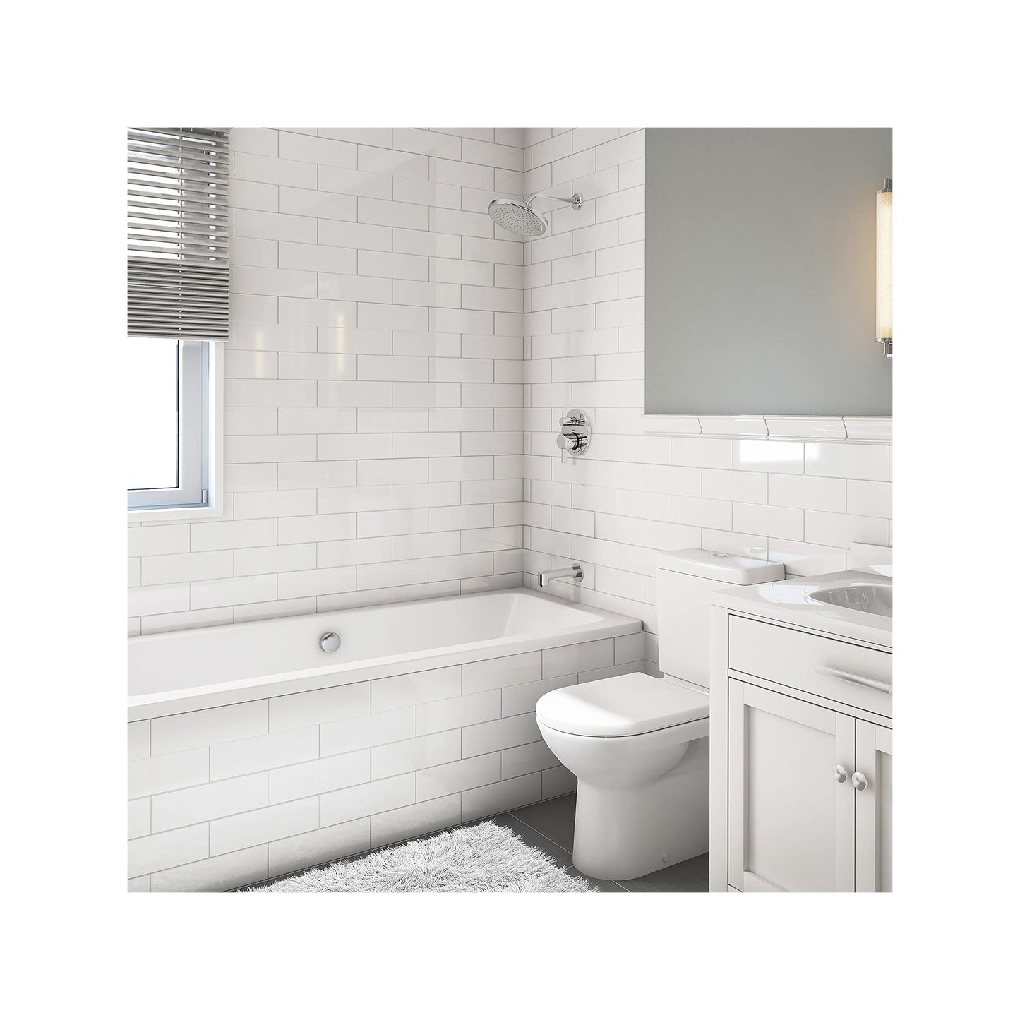 Hansgrohe Croma - Juego completo de ducha y tina con sistema de ducha moderno de 1 rezo de fácil control en cromo, áspero y válvula de ducha incluida 2 GPM, 04908000