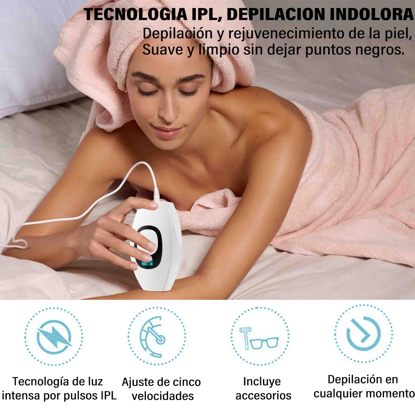 Depiladora IPL MNJKJHL Verde Profesional con 999,999 Destellos para Mujer