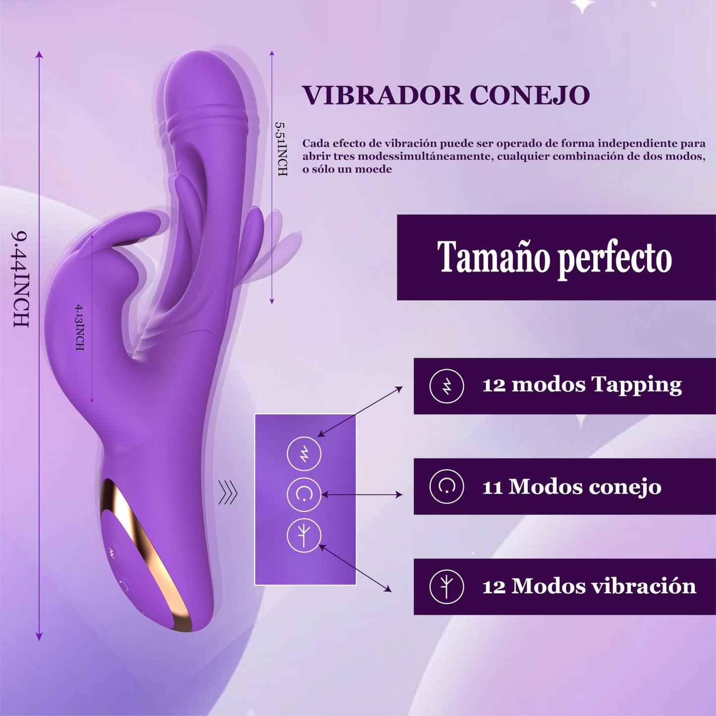 Conejo Vibrador Juguetes Sexuales para Mujeres, 3 En 1 Punto G Dildos Vibradores con 12 Flapping y 12 Modos de Vibración Juguetes para Adultos, Anal Vibrador Consolador Pezón Clítoris Estimulador Femenino Juguete Sexual, Juguete Adulto para Parejas
