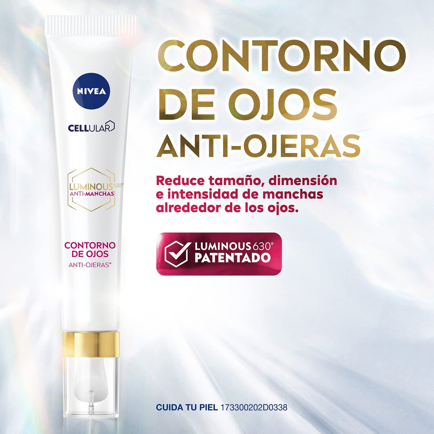 Kit Anti-manchas Rutina Facial de Noche Nivea Luminous 630 Serum facial, 30 ml + Contorno de Ojos con Cafeína, 15 ml + Crema facial de Noche, 50 ml Enriquecida con Ácido Hialurónico