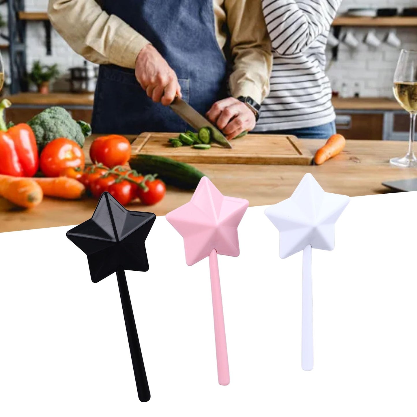 Lindo y único Salero y Pimentero con Varita Mágica, Material Plástico, Condimento Preciso, Accesorios de Cocina Encantadores y Prácticos para Mejorar su Experiencia Gastronómica