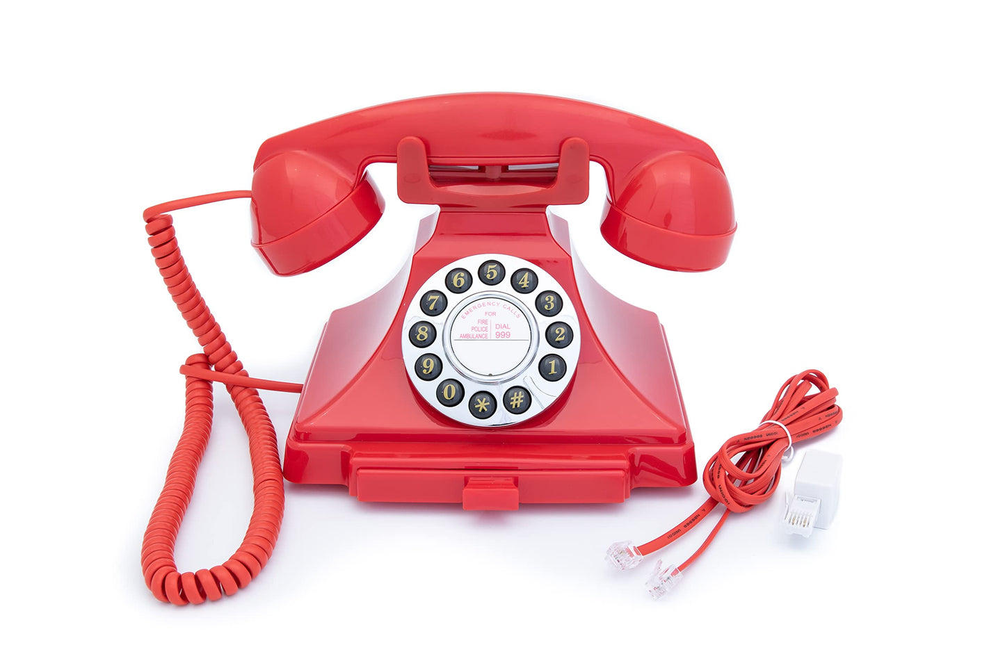 GPO GPOCARRPBRD Carrington Classic Desk Telphone Push Button Red