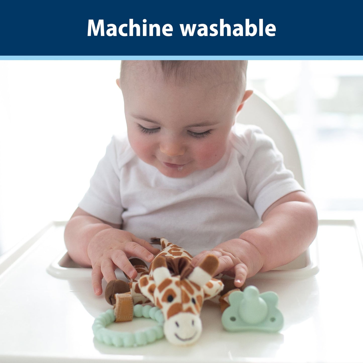 Soporte para Chupete y Mordedor Dr. Brown's Jirafa HappyPaci Verde Claro para Bebé 0-12 Meses