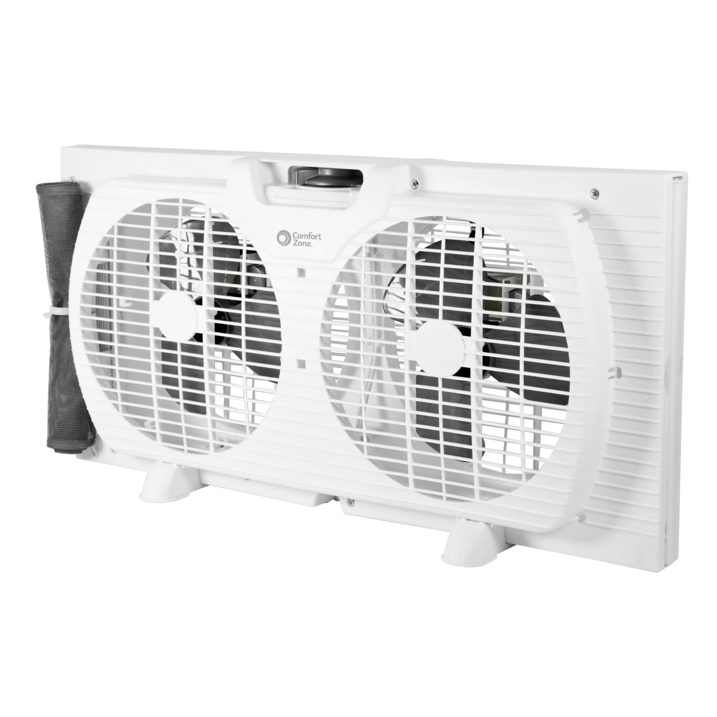 Comfort Zone - Ventilador de ventana para recámara, ventiladores dobles de 3 velocidades de 9 pulgadas con expansores de bloqueo automático, ventilador de escape de ventana, visualización de errores