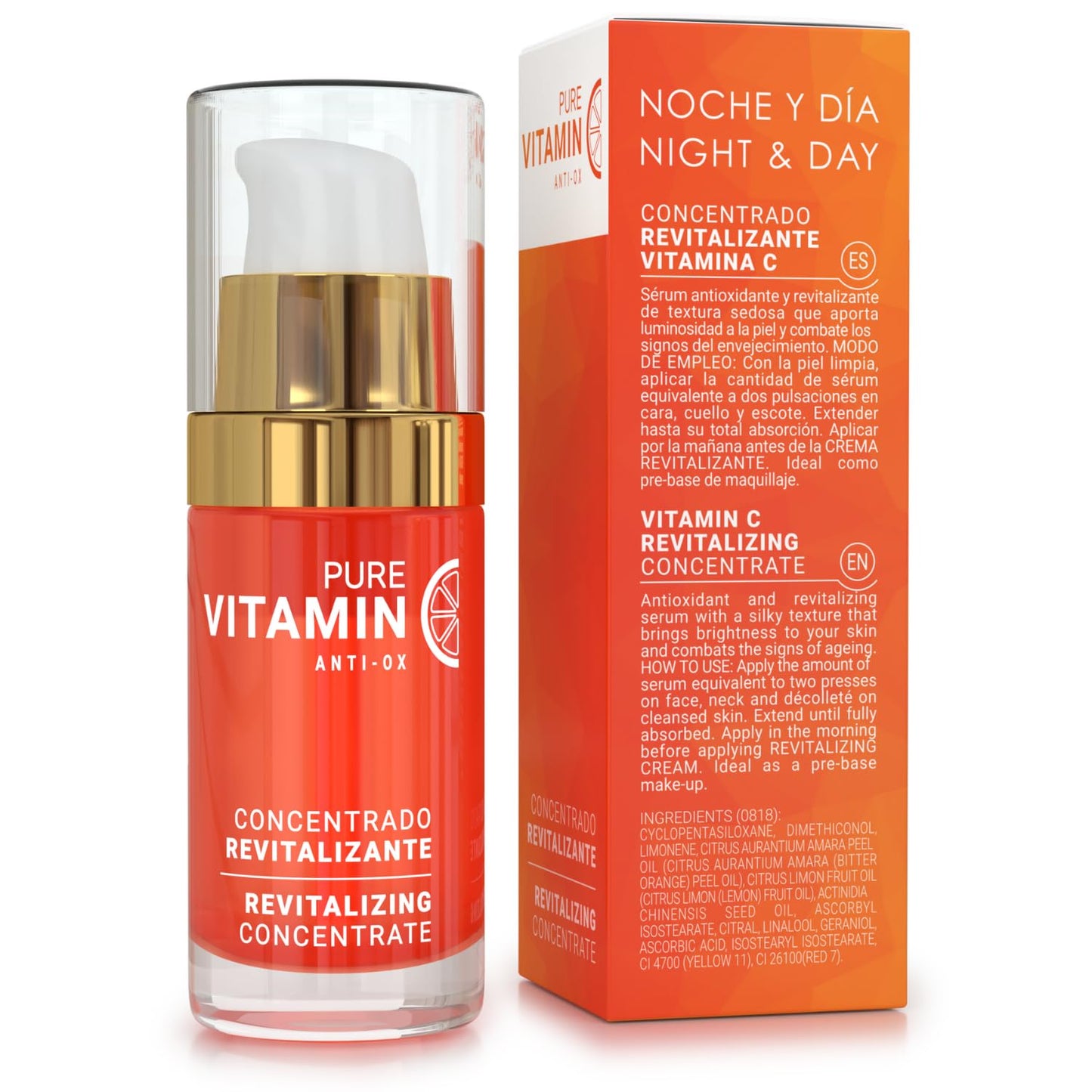 Noche Y Dia Night and Day Vitamin C Revitalizing Concentrate Serum for Face with Bitter Orange, Lemon, & Kiwi Seed 1.02 fl oz