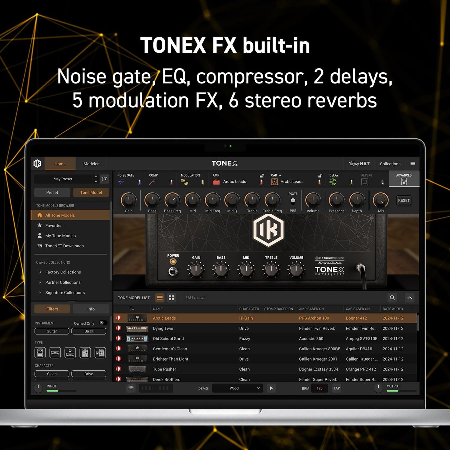 Micropedal IK Multimedia TONEX One AI multiFX: modelo tono cualquier amplificador de guitarra eléctrica, pedal de guitarra, pedal de distorsión, pedal overdrive u otros efectos de guitarra