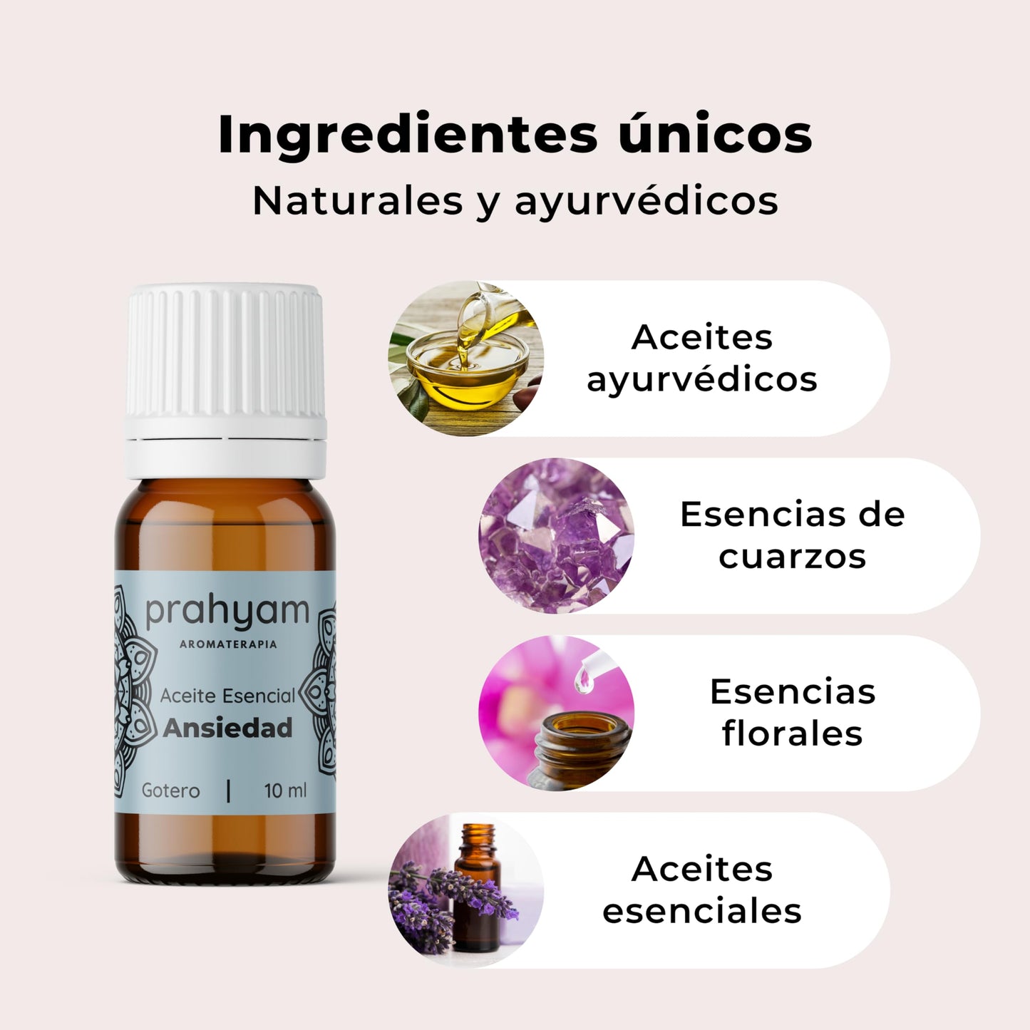 Aceites Esenciales Aromaterapia PRAHYAM Ansiedad y Relajación para Difusor