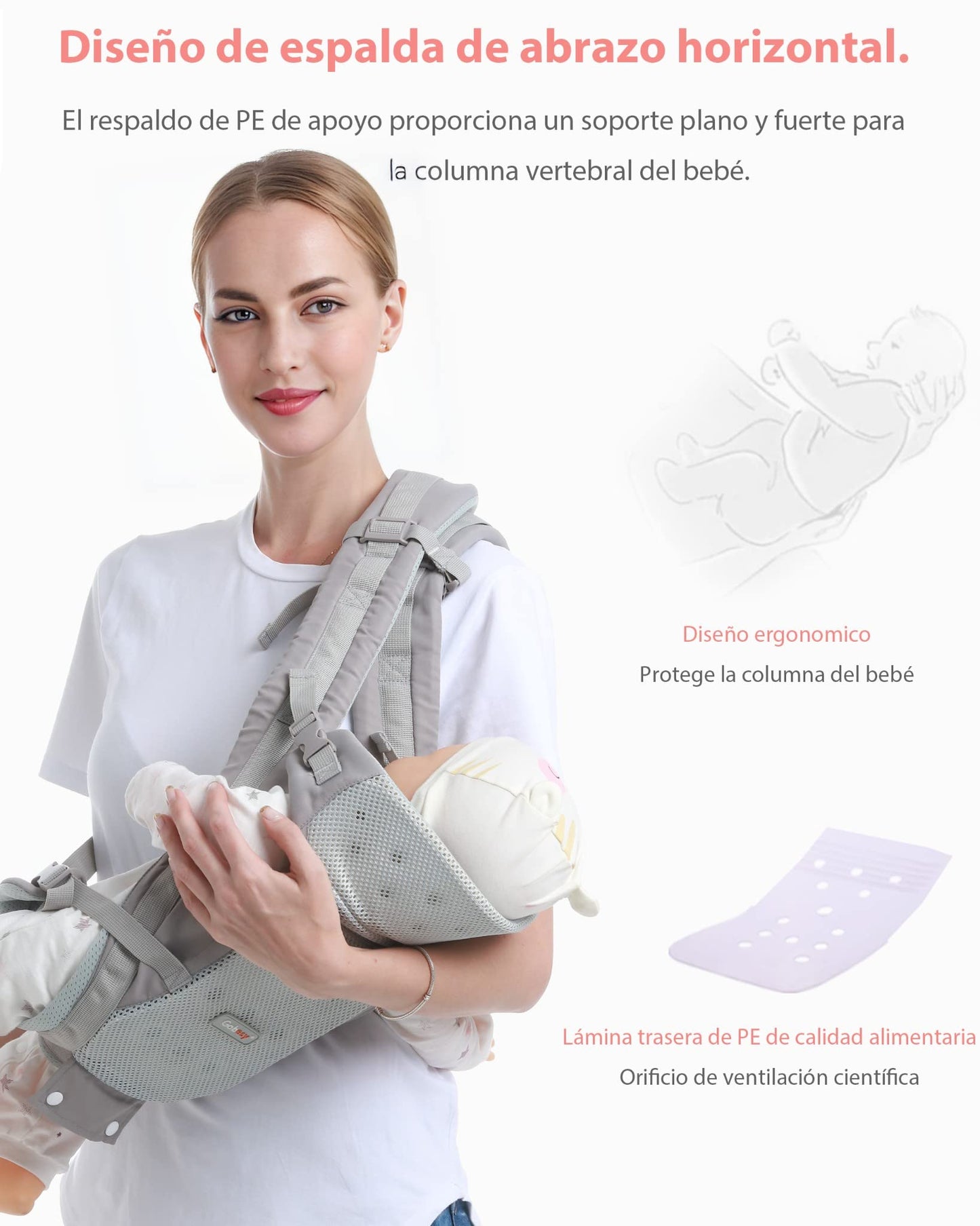 Canguro SNORF Amarillo Ergonómico y Ajustable con Asiento para las Caderas para Bebés de 0 a 36 Meses