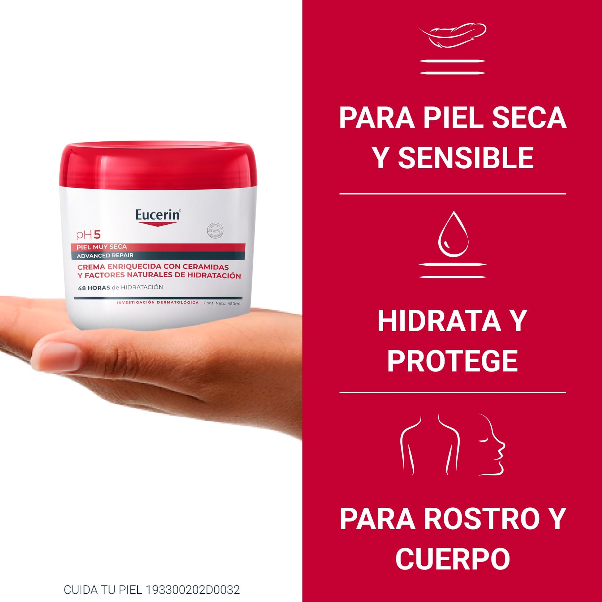 Eucerin Advanced Repair - Crema Corpoeral Intensiva Ph5, 450 ml, 1 unidad