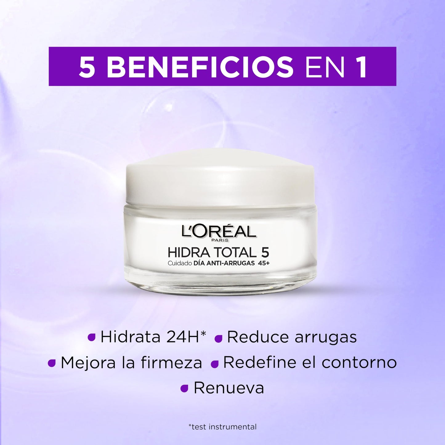 L'Oréal Paris Crema de Día Anti Arrugas Hidra Total 5 con Retinol, 50ml