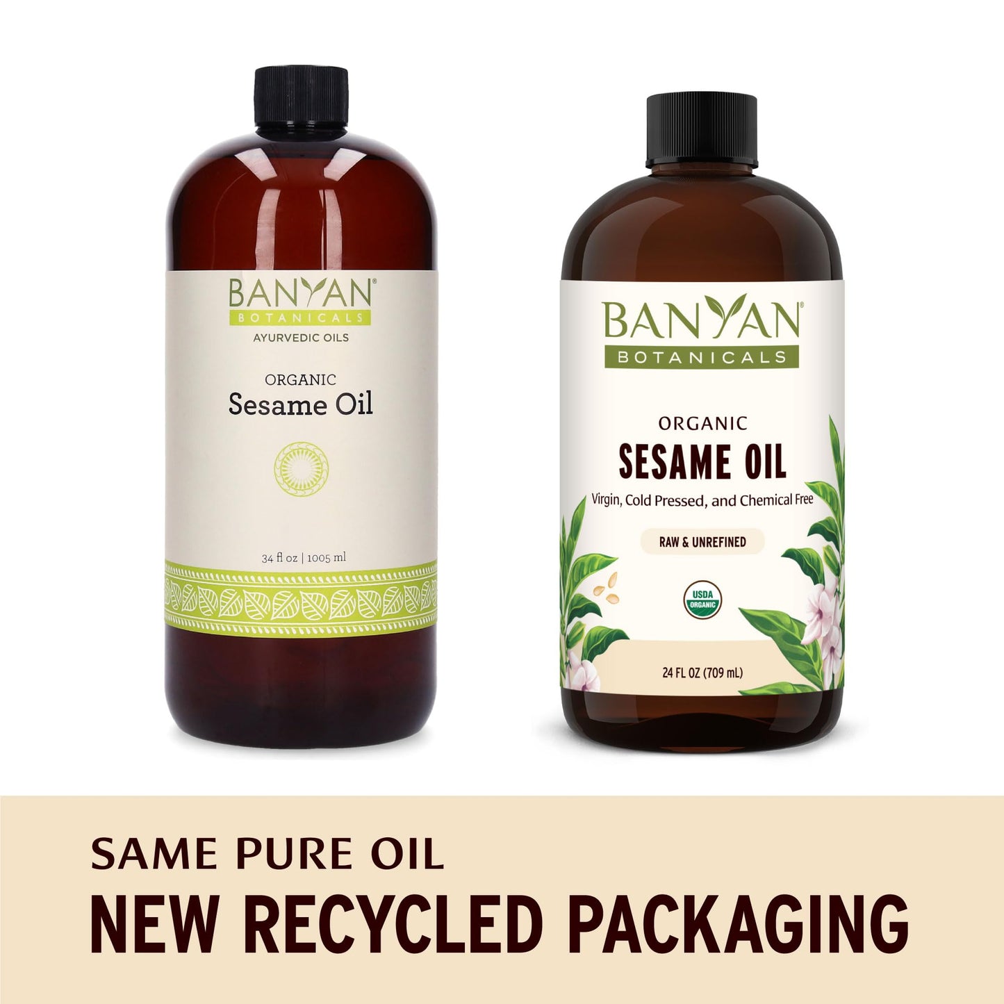 Aceite Orgánico de Sésamo Ayurvédico para Cabello y Piel - Sin Refinar - Banyan Botanicals