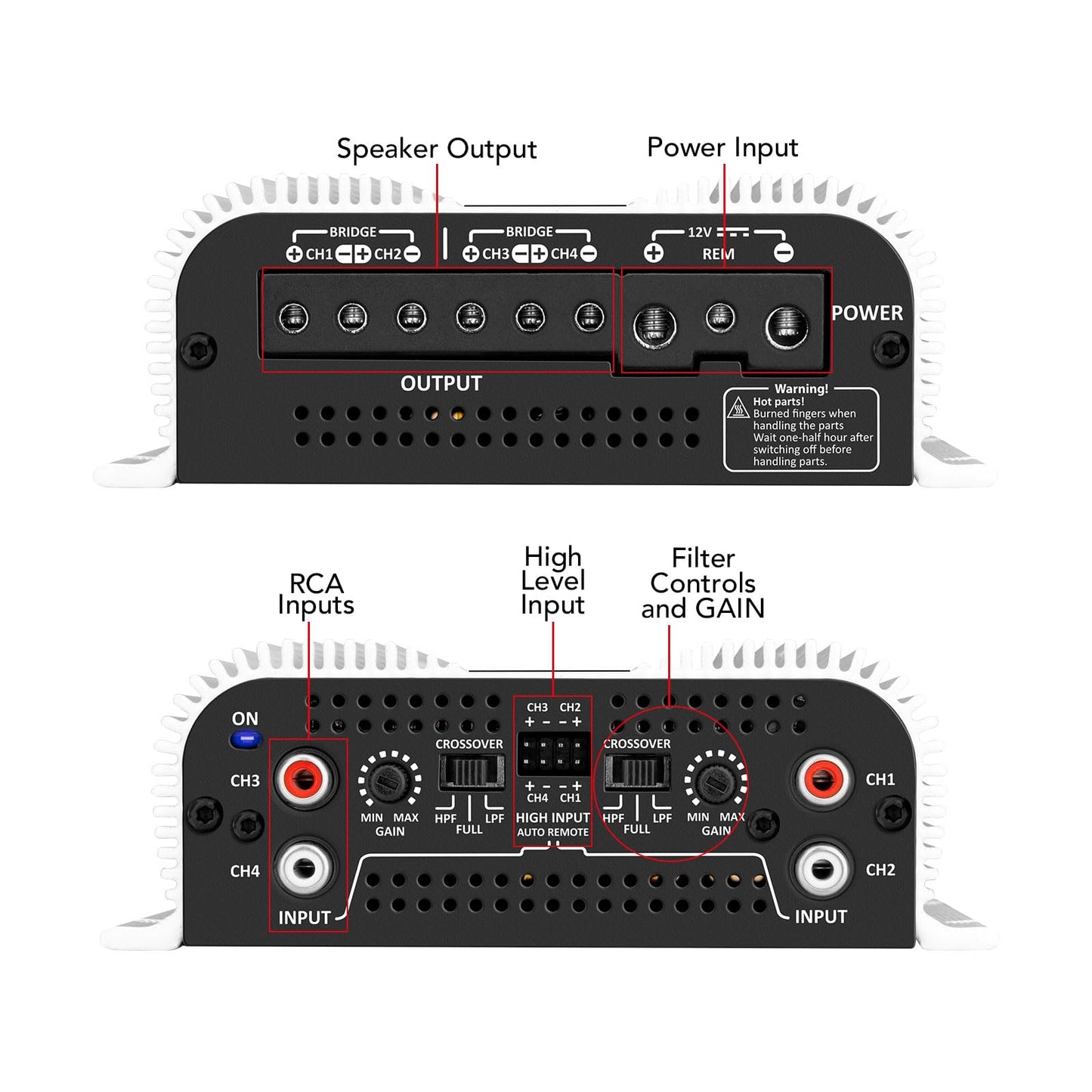 Amplificador de Sonido Taramps TS 800x4 4 Canales 2 Ohmios 800 W RMS para Auto
