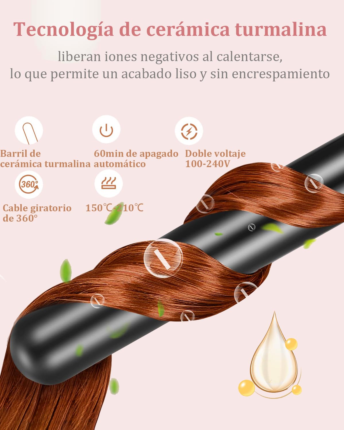 Rizador de Cabello 6 en 1 con Guantes y Peines - Tecnología Cerámica, Temperatura Ajustable y LED - Herramientas de Peinado Profesionales para Cabello Largo y Corto en Tienda Online