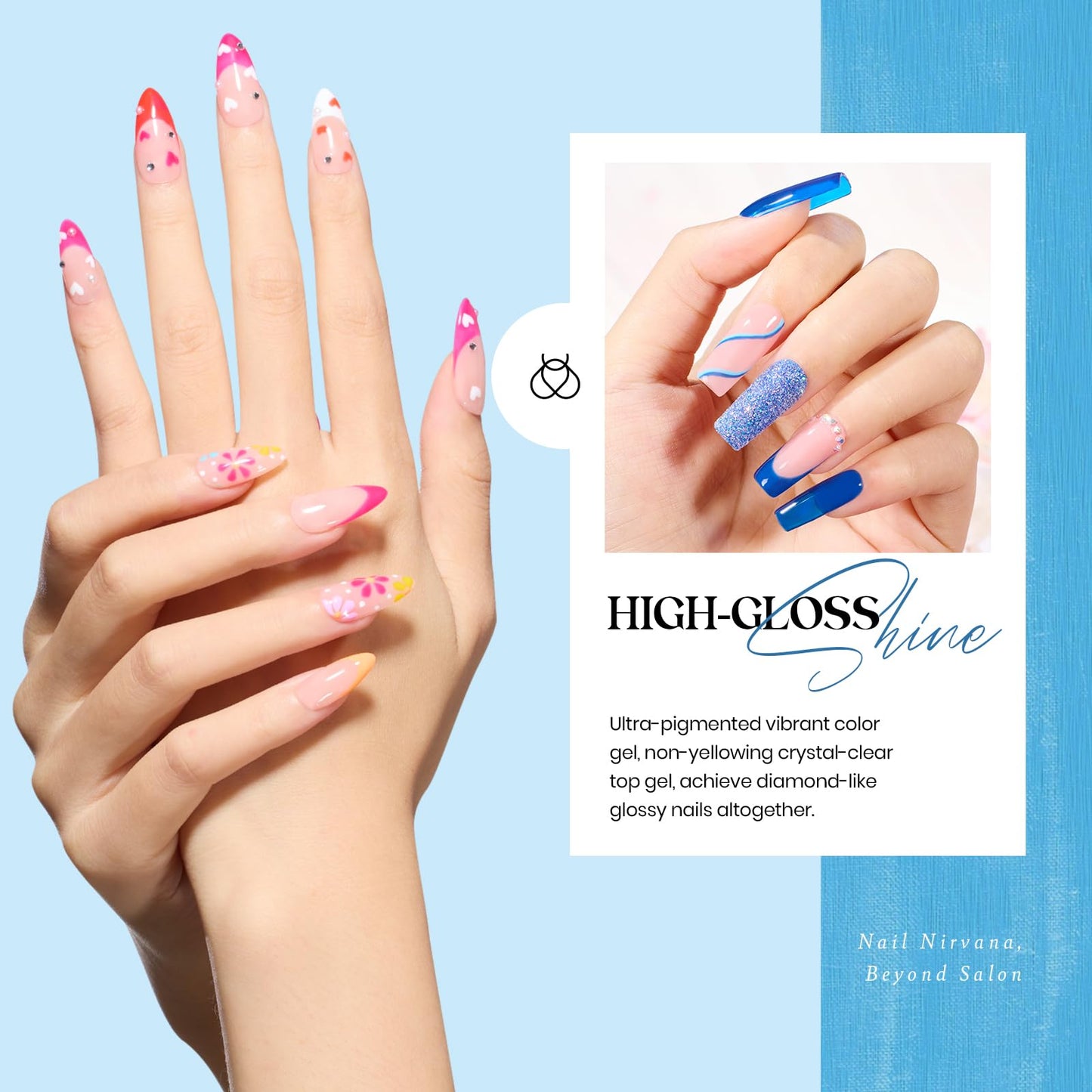 Beetles Kit de 20 esmaltes de uñas de gel – Juego de esmalte de gel UV LED, color pastel, primavera, verano, negro, azul, rosa, desnudo, esmalte de gel UV con base y capa superior para salón de arte de uñas, regalo para mujeres Grils
