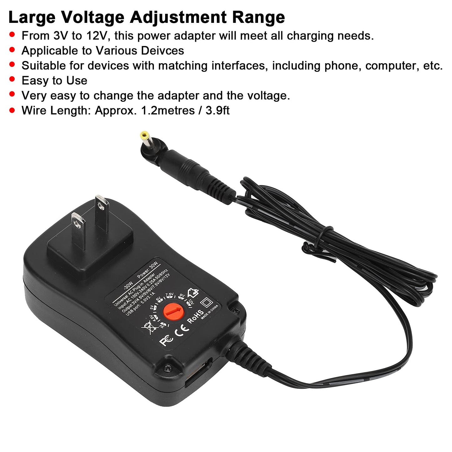 Adaptador de Corriente Universal Kafuty-1 Negro con Carga Rápida y 6 Enchufes Adaptadores